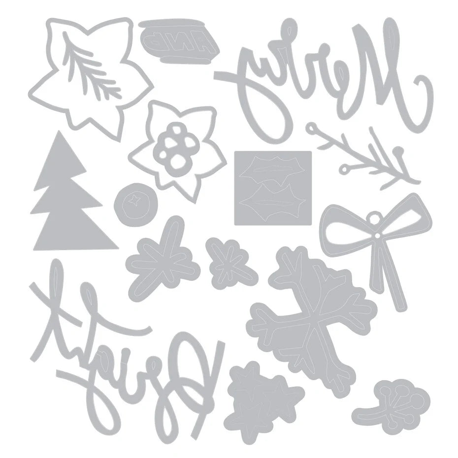 Sizzix - Tim Holtz - 2D Texture Fades w/ Thinlits Die Vault Side-Order Merry + Bright