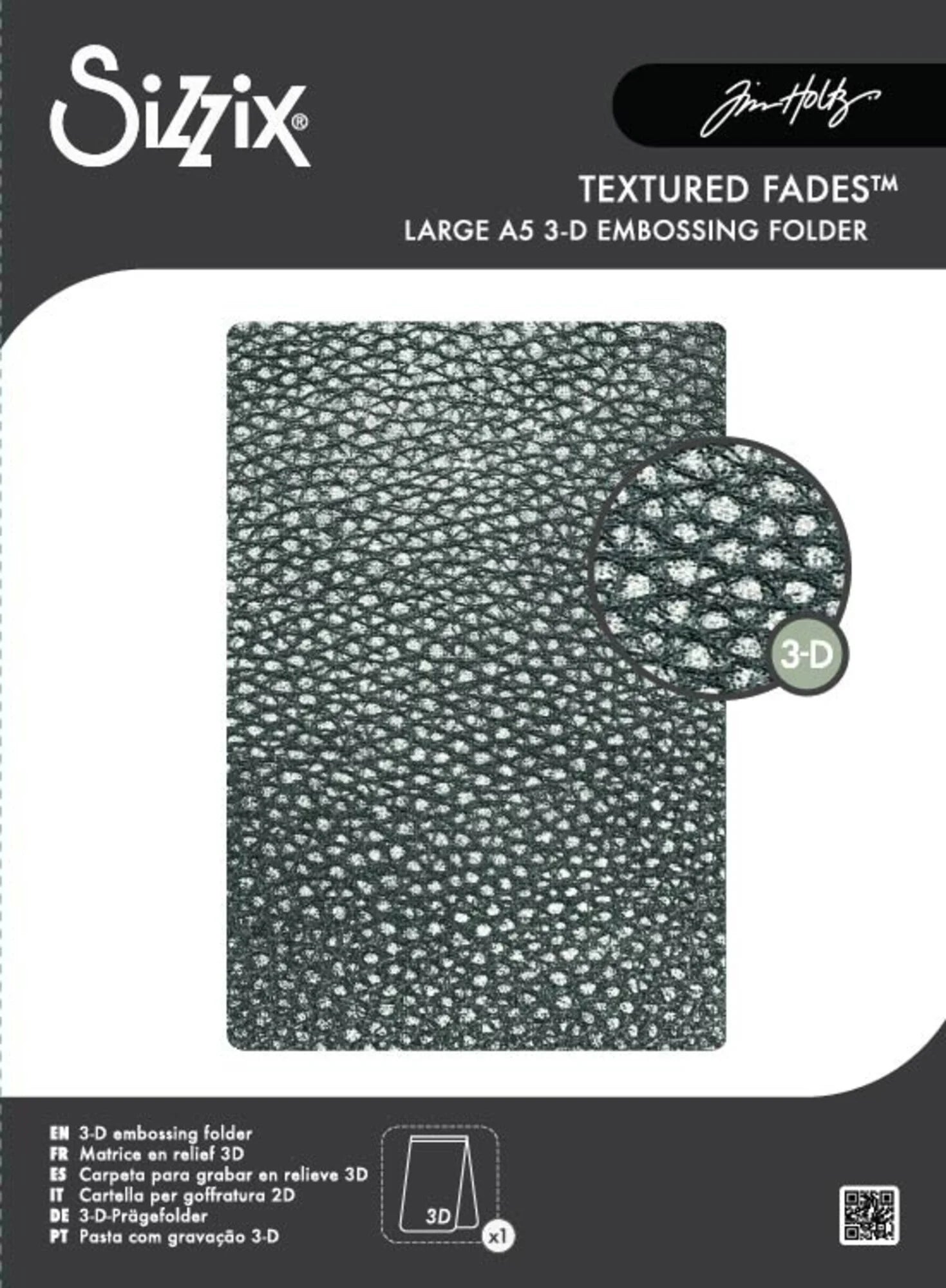 Sizzix / Tim Holtz - 3D Texture Fades w/ A5 Embossing Folder Cracked Leather