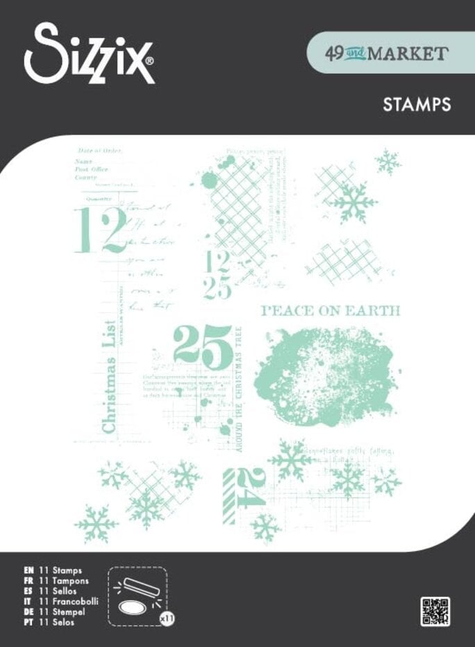 Sizzix - 49 & Market - Clear Stamps Set Holiday Textures