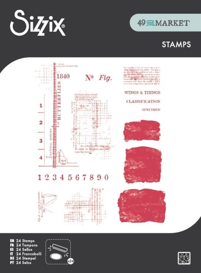 Sizzix - 49 & Market - Clear Stamps Set Wings & Things