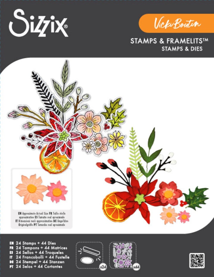 Sizzix - Vicky Boutin - Framelits dies & Clear stamps - Winter Florals