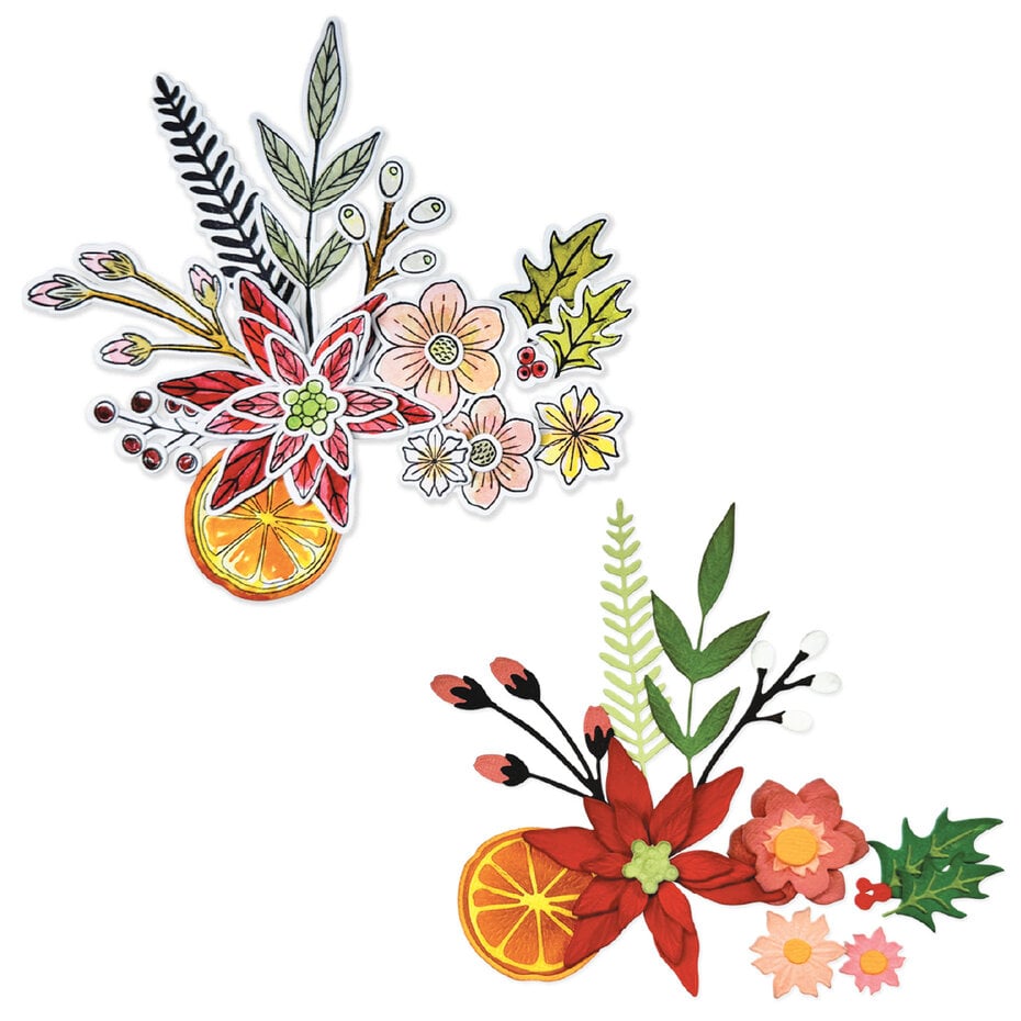 Sizzix - Vicky Boutin - Framelits dies & Clear stamps - Winter Florals