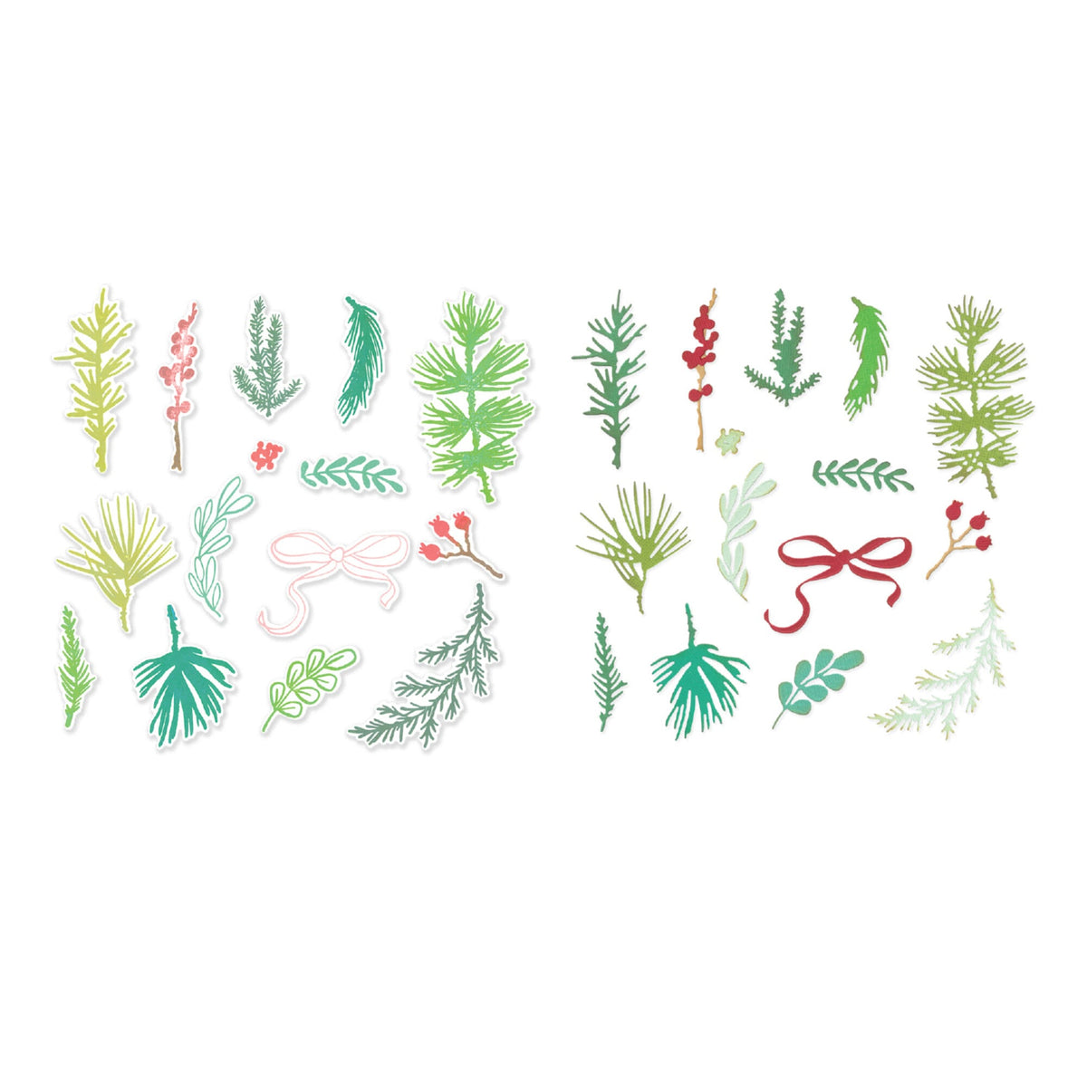 Sizzix - Vicky Boutin - Framelits dies & Clear stamps - Winter Greenery