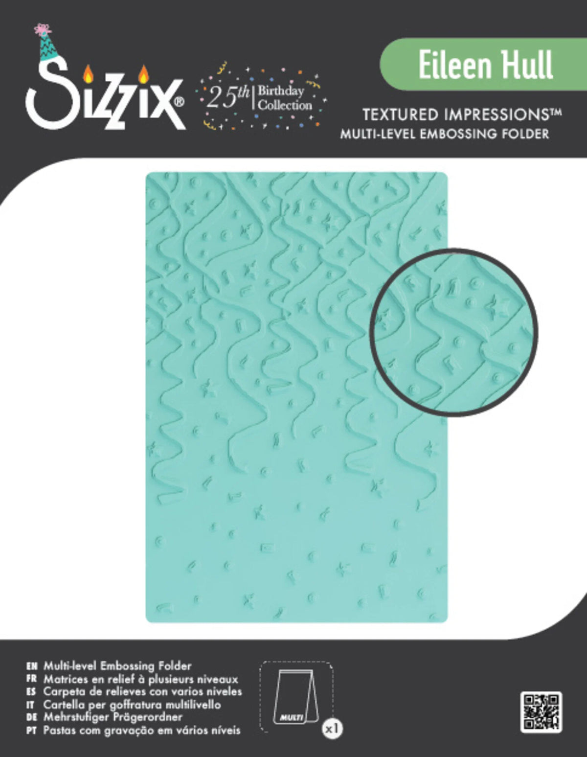 Sizzix - Multi-Level Textured Impressions Embossing Folder - Party Time by Eileen Hull