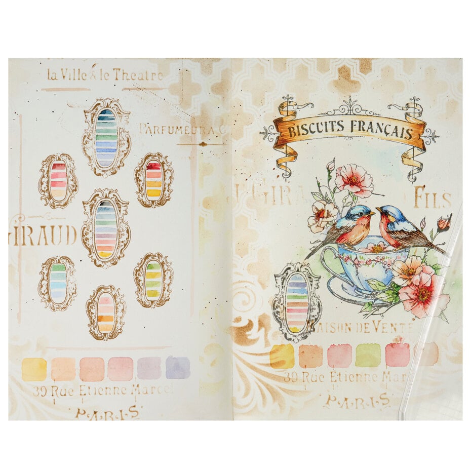 Sizzix - 49 & Market - Clear stamps w/Stencils Birds and Biscuits by Willow Wolfe