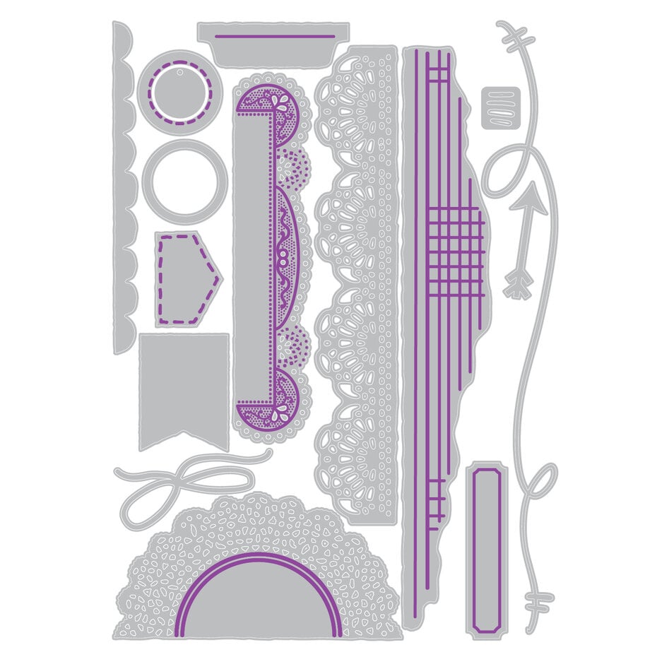 Sizzix - Thinlits Dies - Vicky Boutin - Border Clusters