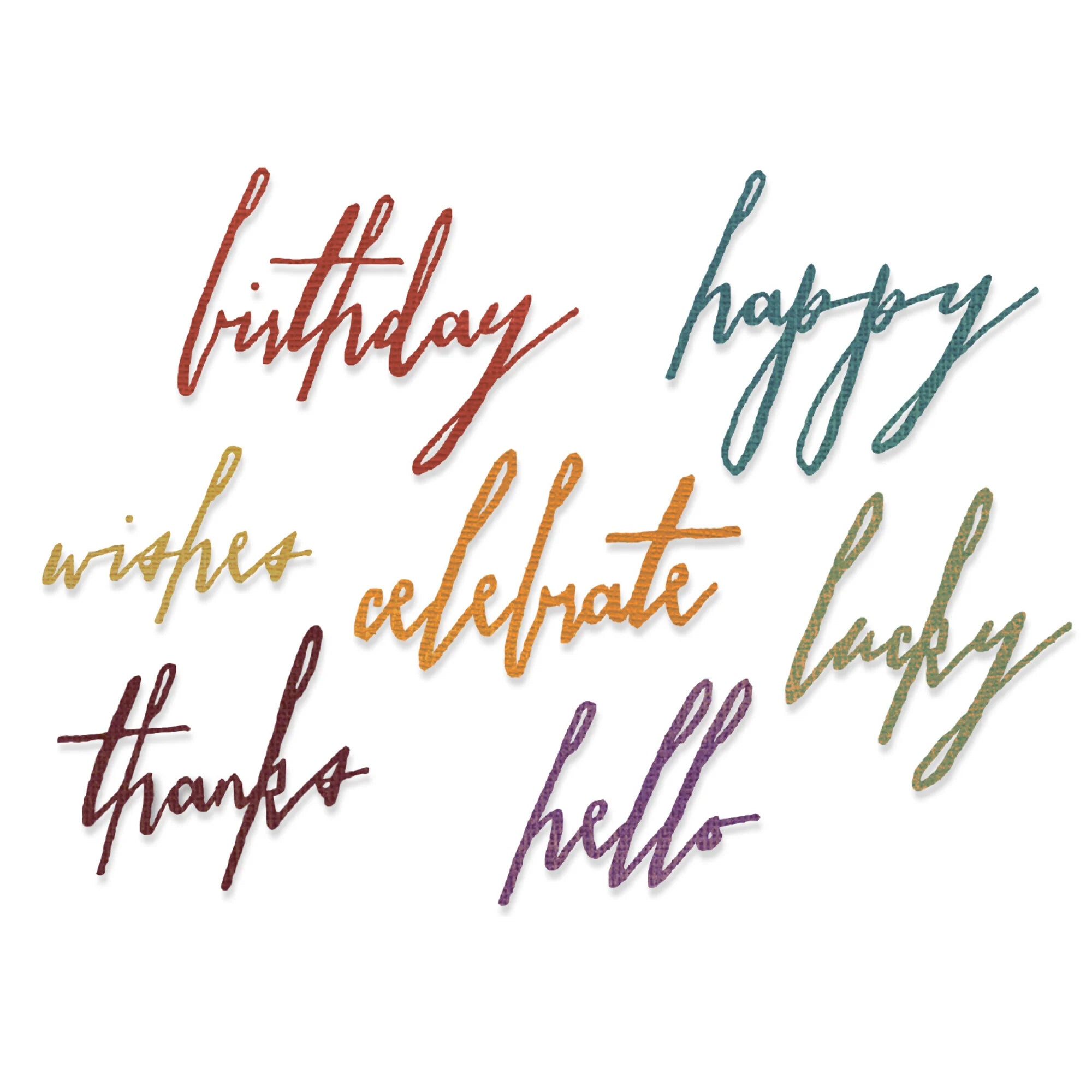 Sizzix - Tim Holtz Alterations - Thinlits - Handwritten Celebrate