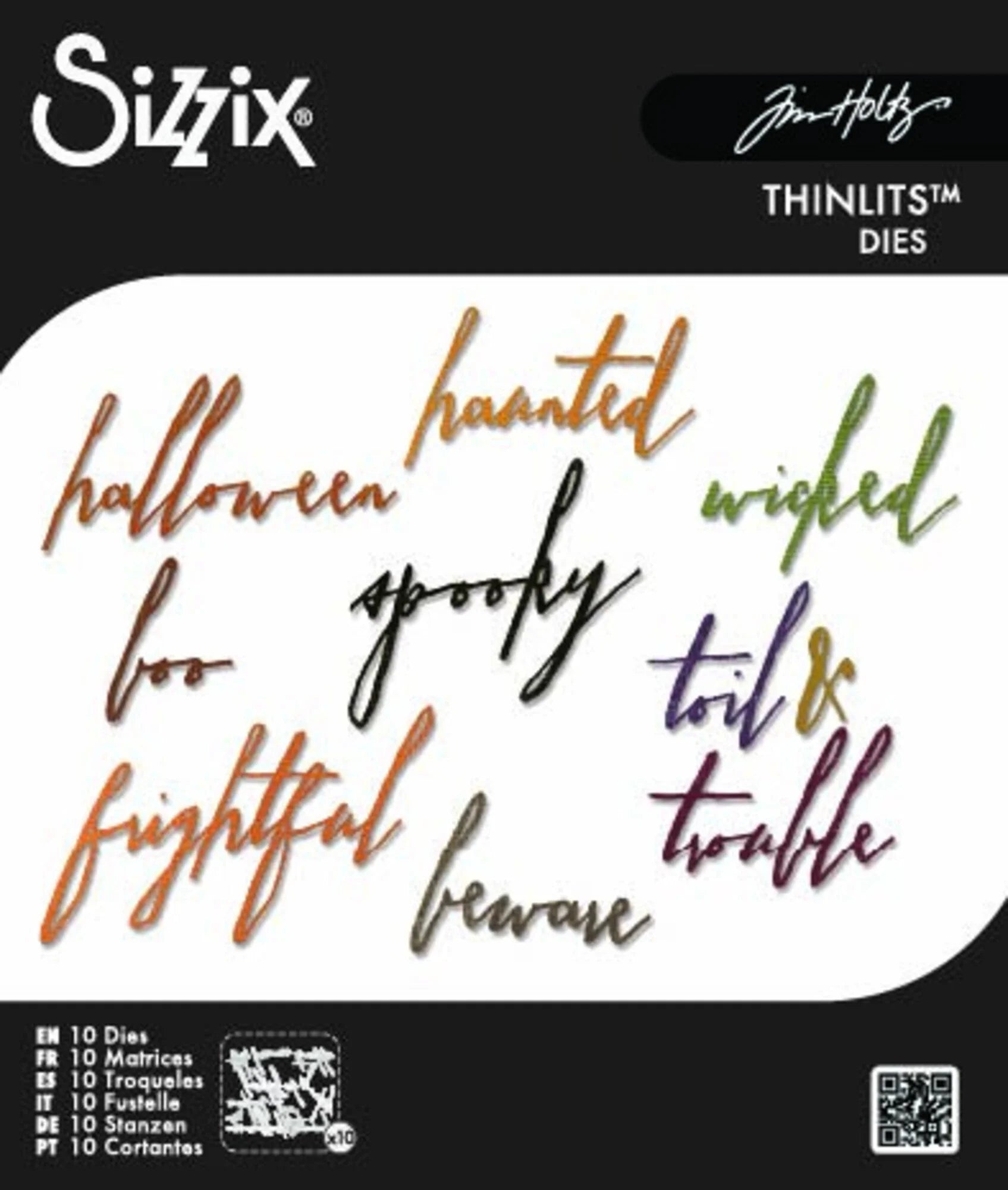 Sizzix - Tim Holtz - Thinlits Dies - Classic Halloween Handwriting