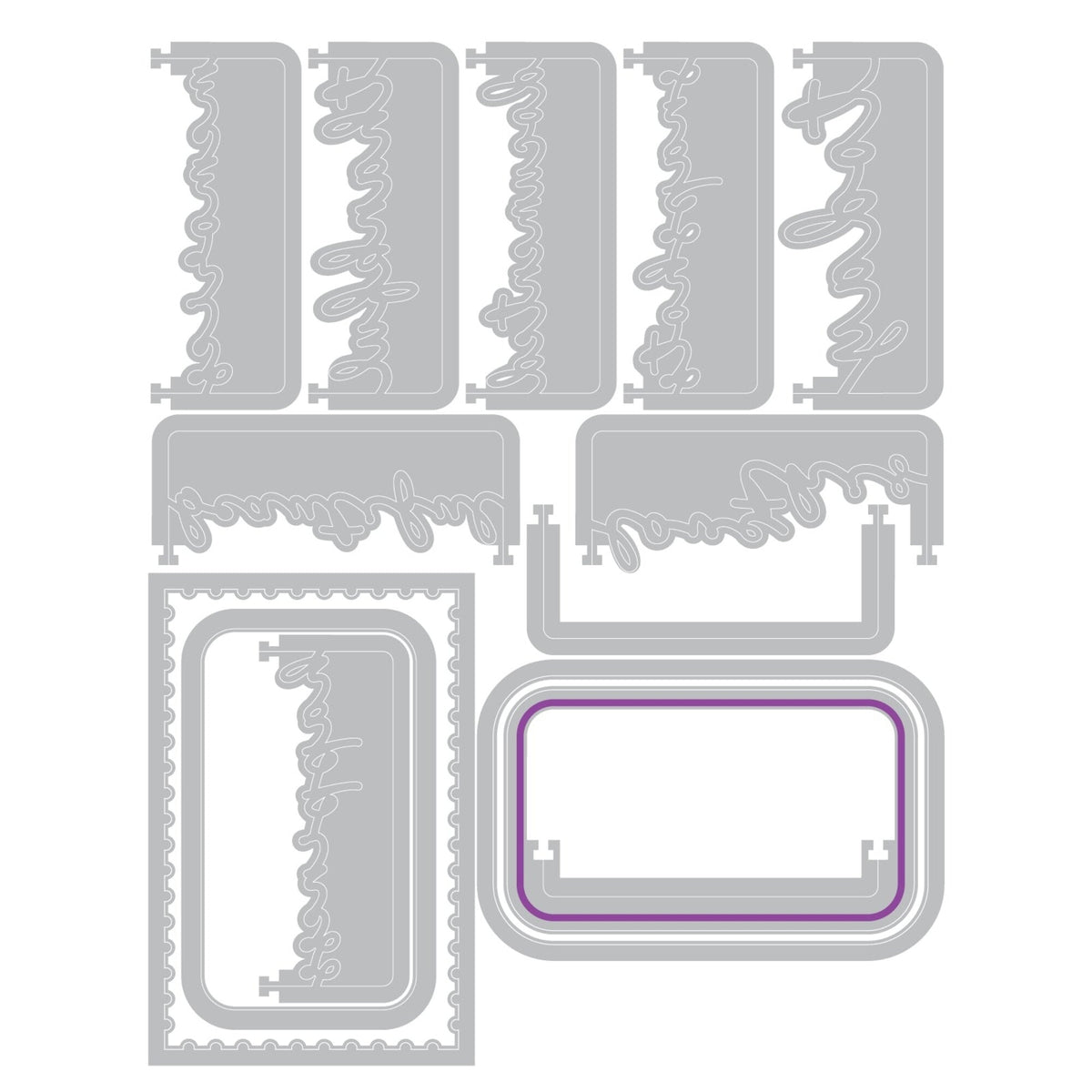 Sizzix/ 49 and Market - Snap & Swap - Thinlits Dies - Postage Label