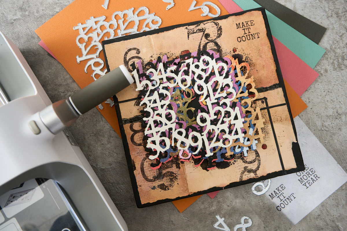 Sizzix - Seth Apter - Thinlits Die Set w/Stamps - Recount