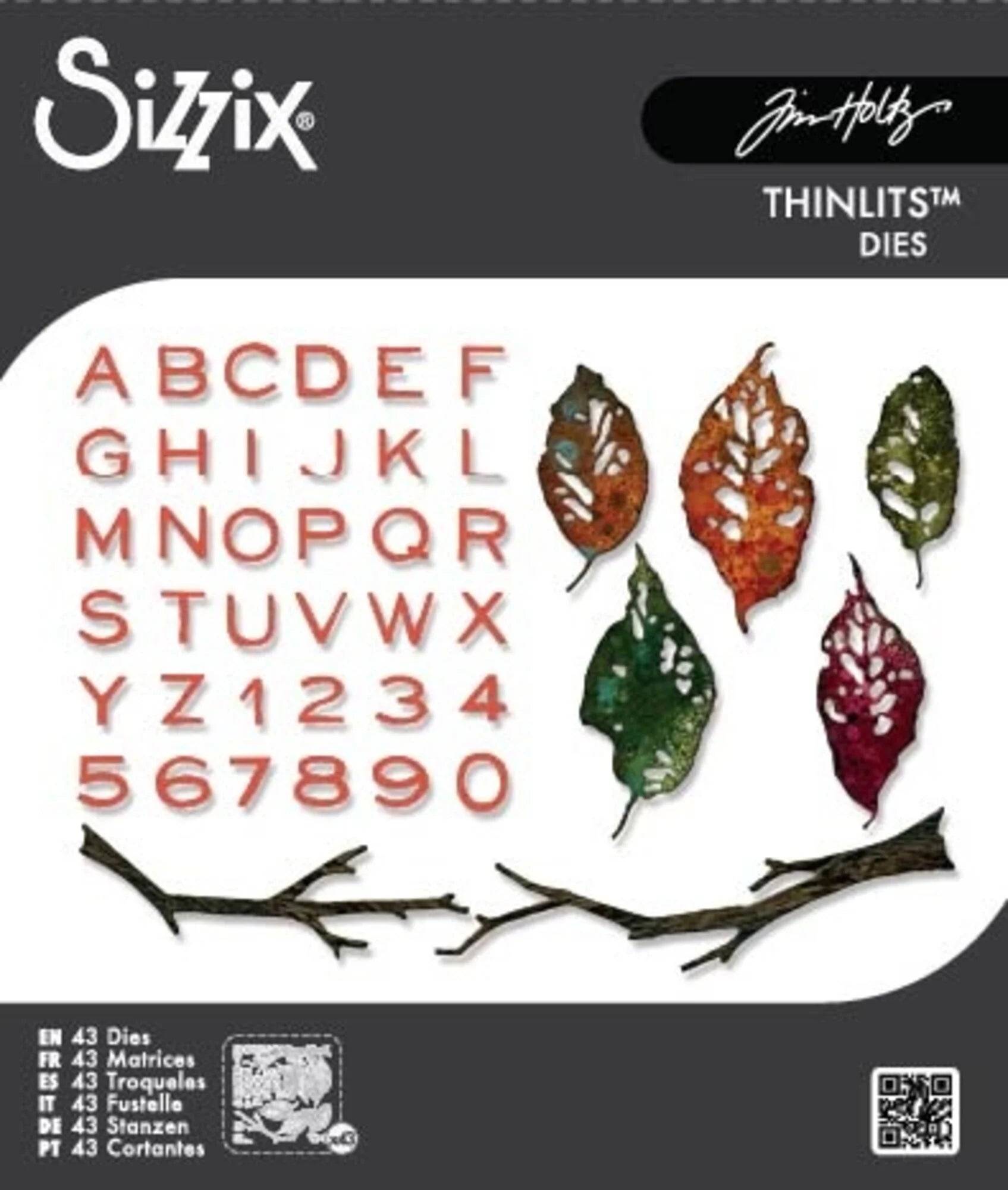 Sizzix - Tim Holtz - Thinlits Dies - Vault Leaves + Sticks