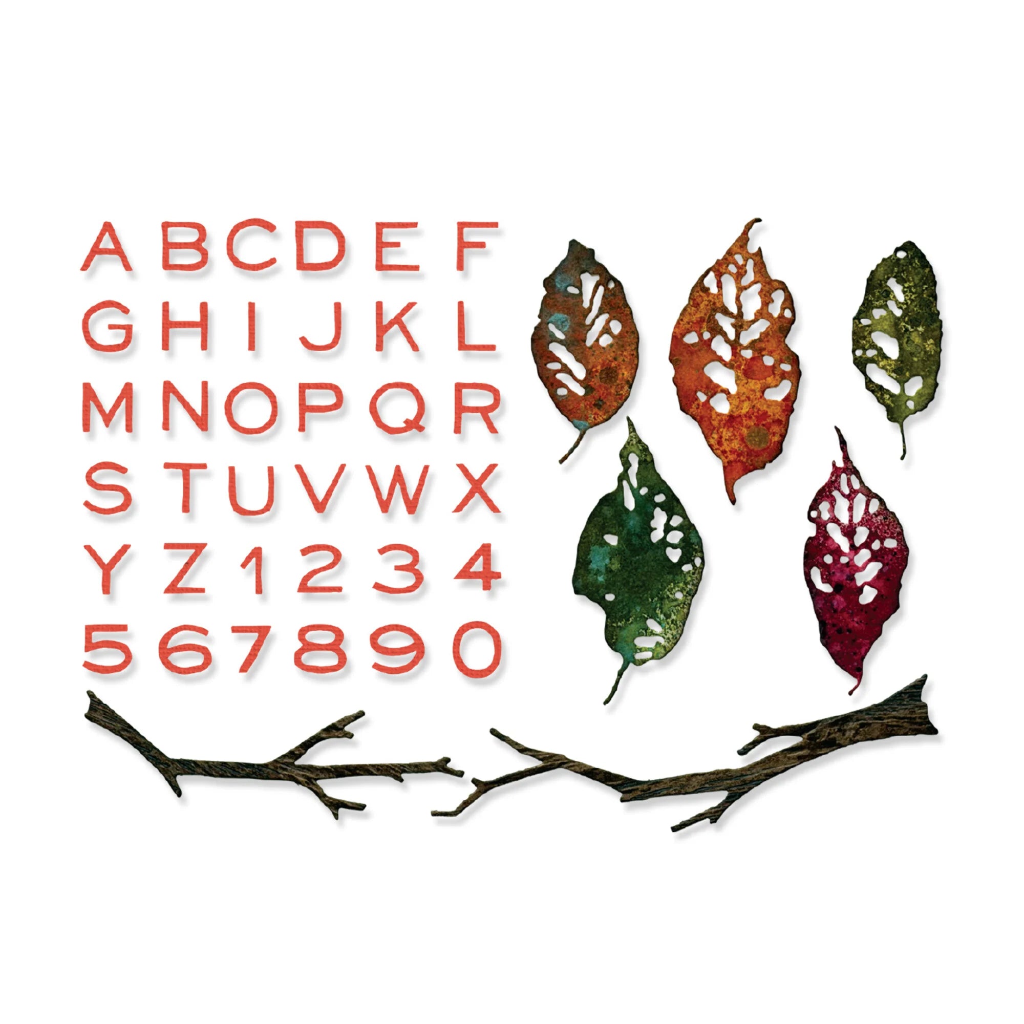 Sizzix - Tim Holtz - Thinlits Dies - Vault Leaves + Sticks