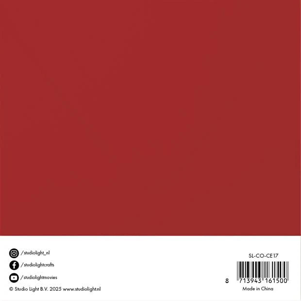 Studiolight  - Kort & Konvolutt - 6x6" Christmas Red