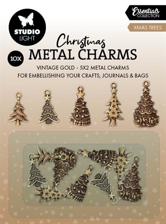 Studiolight - Metal Charms - Vintage gold - Christmas Trees