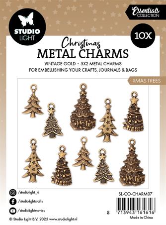 Studiolight - Metal Charms - Vintage gold - Christmas Trees