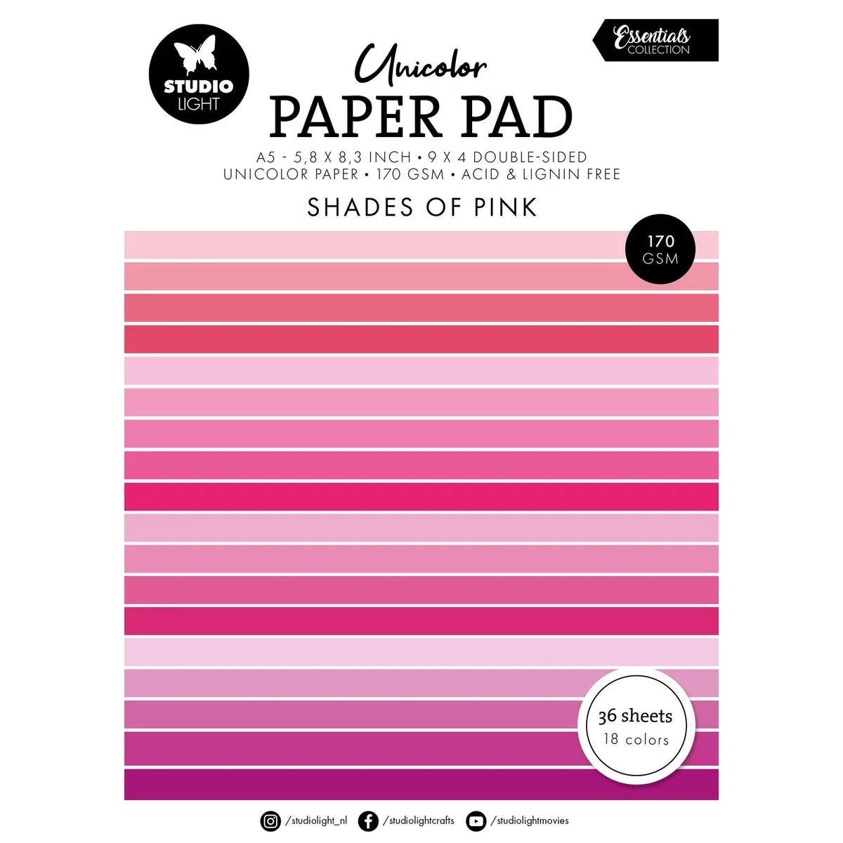 Studiolight - Paper Pad - Shades of Pink
