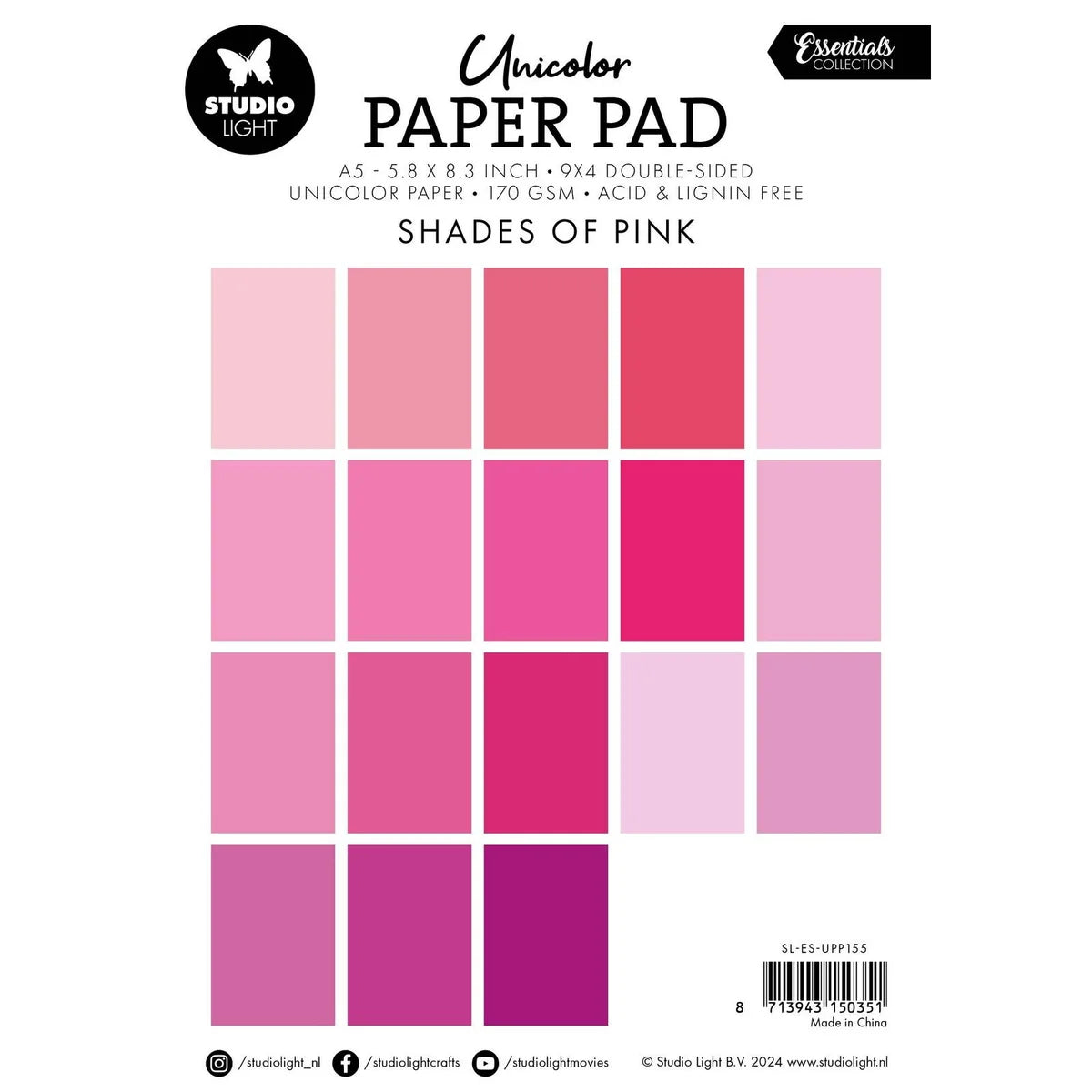 Studiolight - Paper Pad - Shades of Pink