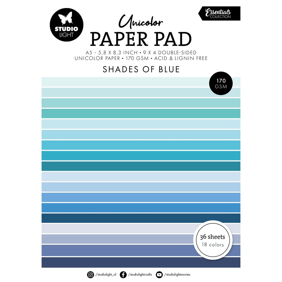 Studiolight - Paper Pad - Shades of Blues