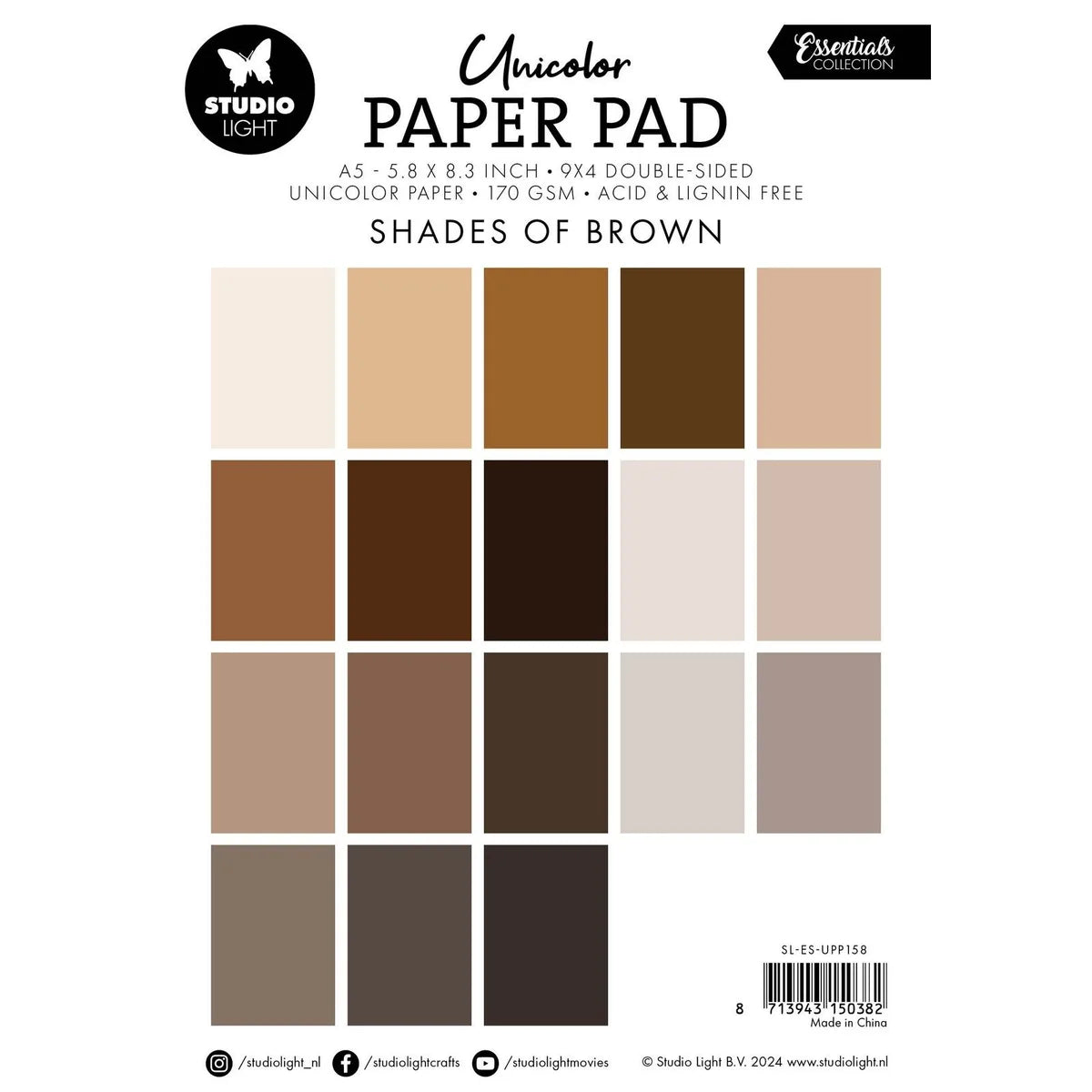 Studiolight - Paper Pad - Shades of Brown