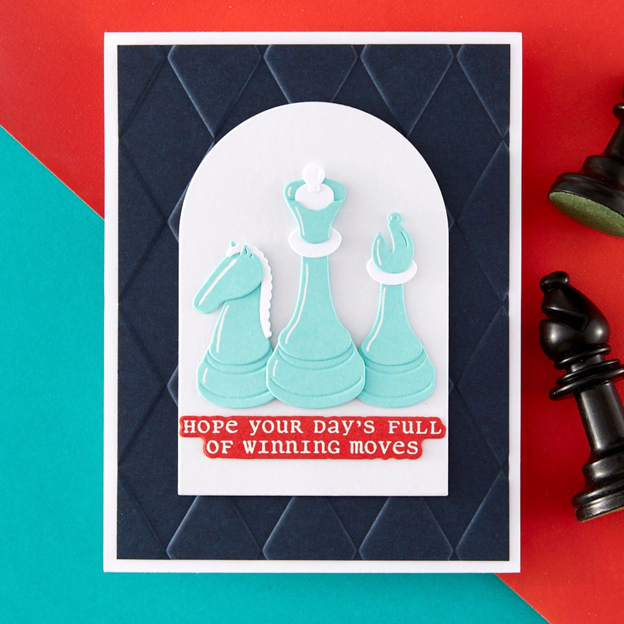 Spellbinders - Checkmate Clear Stamp Set - Well Played Sentiments
