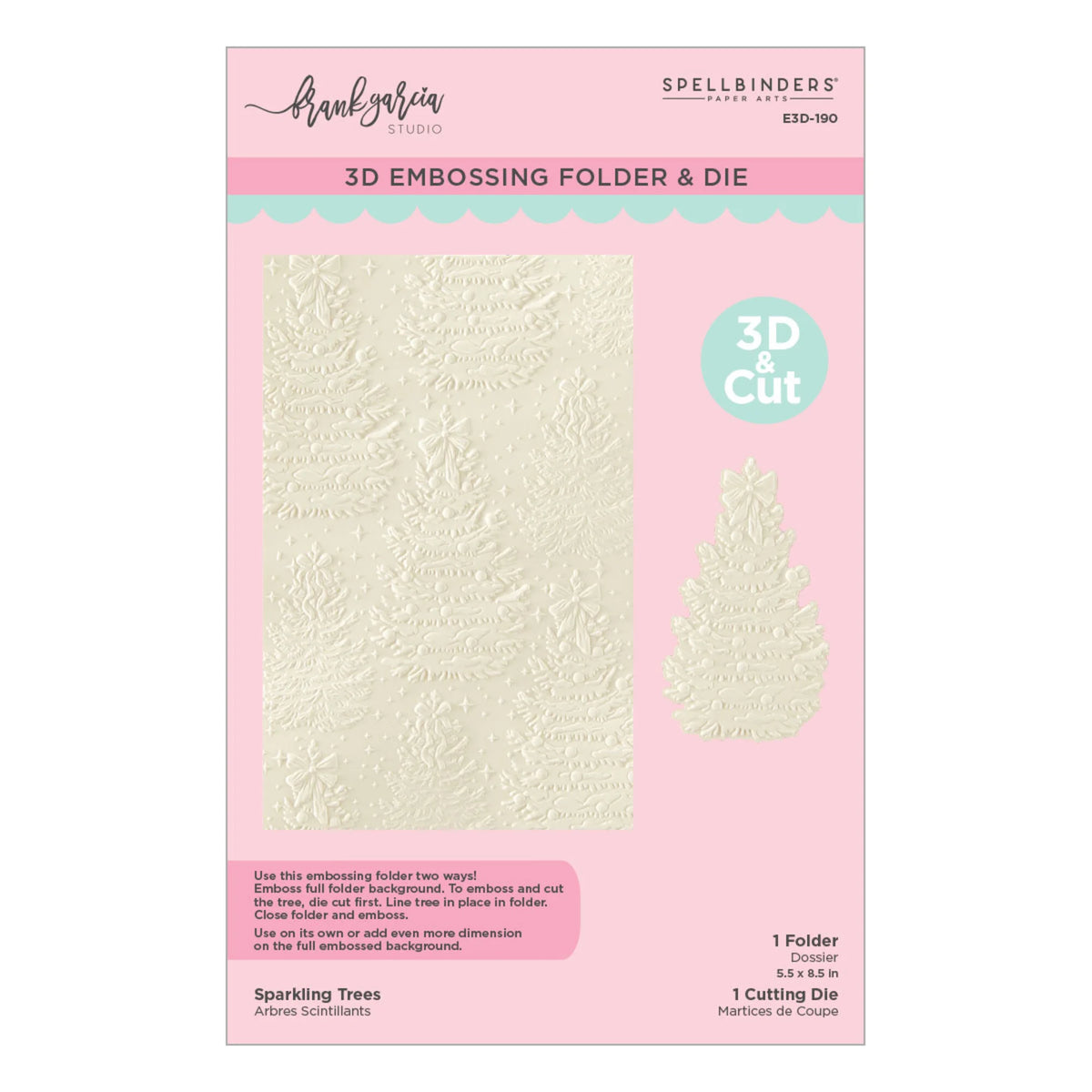 Spellbinders - Christmas Blush 3D Embossing Folder Sparkling Trees by Frank Garcia
