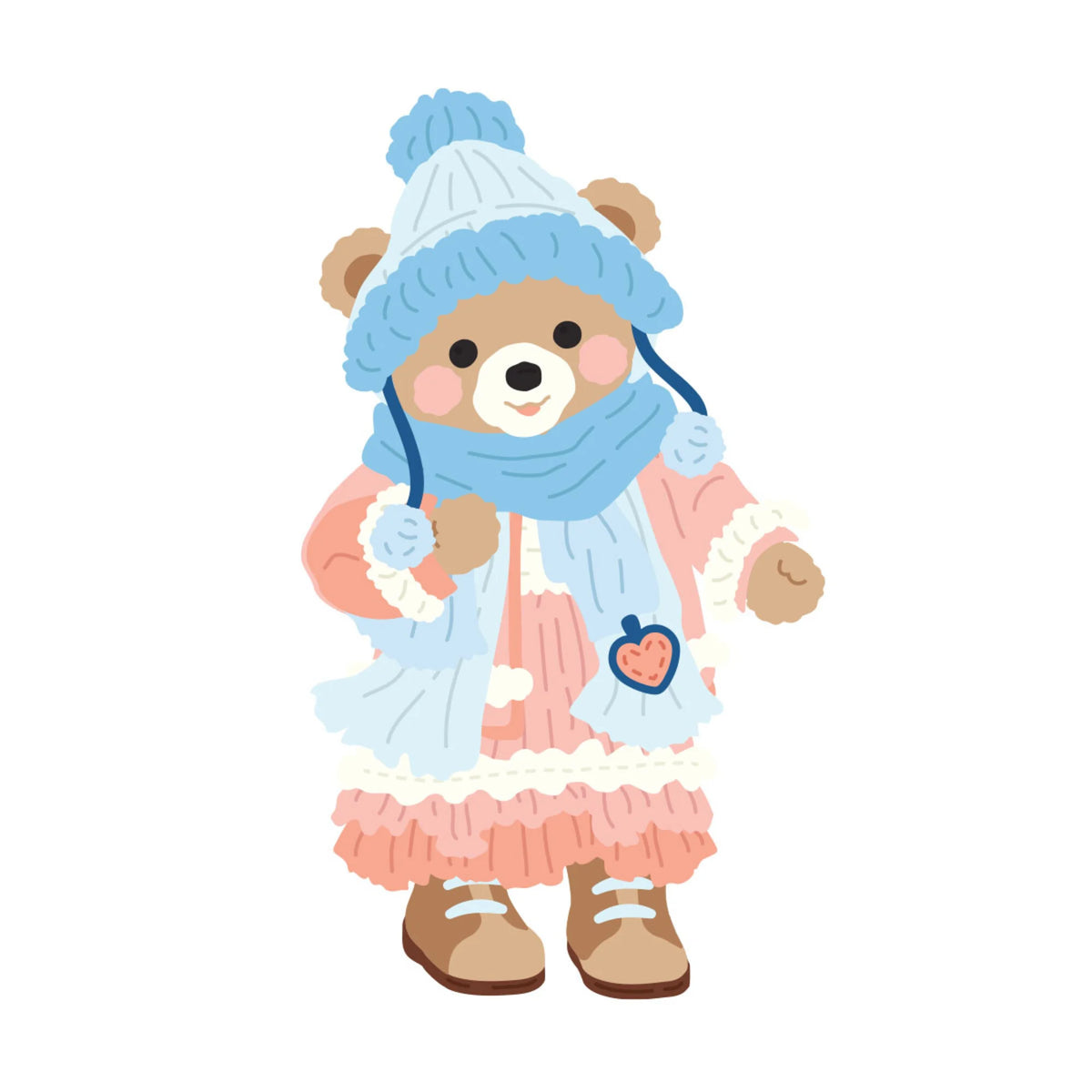 Spellbinders - Christmas Blush Etched Dies - Bundled Up Winter Bear by Frank Garcia
