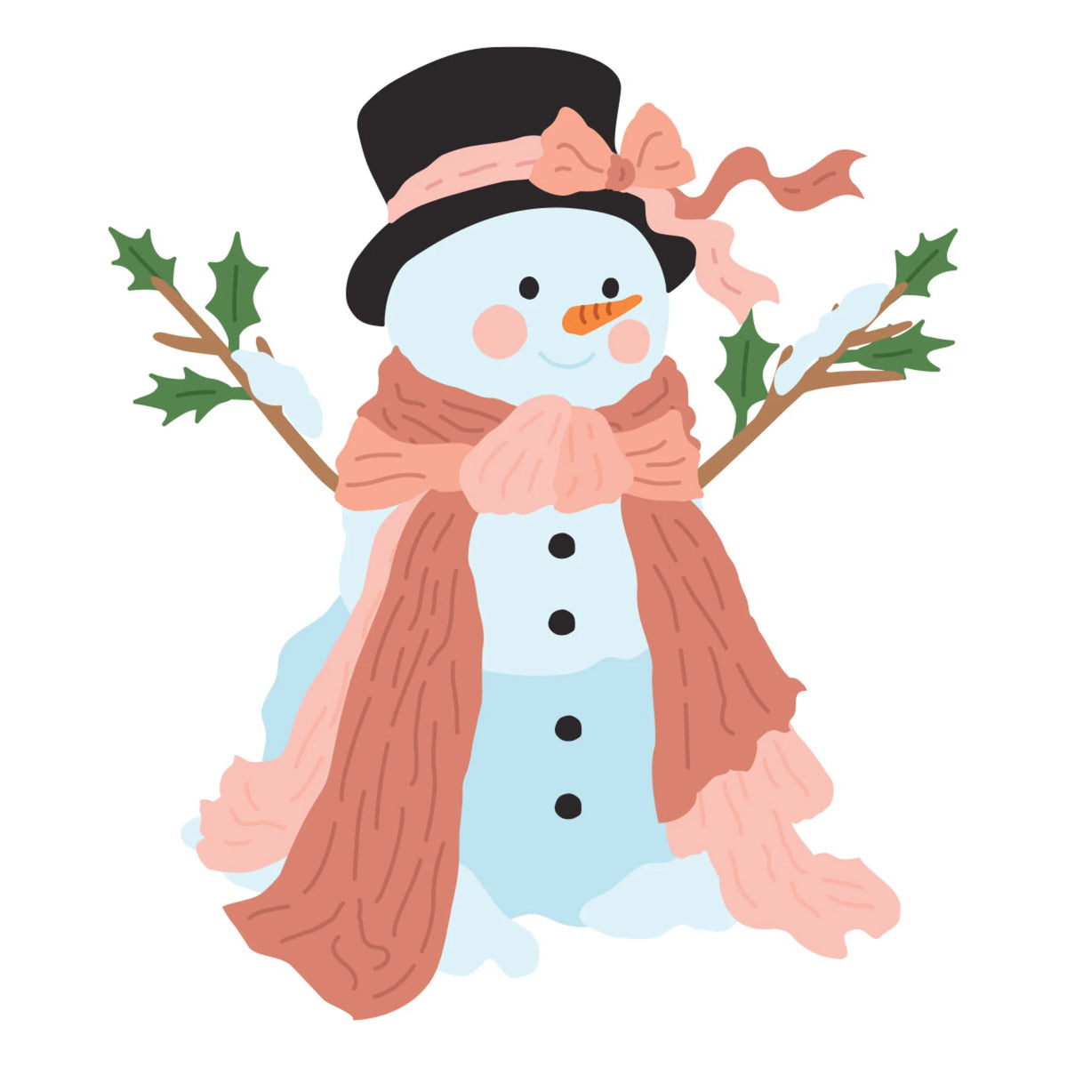 Spellbinders - Christmas Blush Etched Dies - Sweet Snowman by Frank Garcia