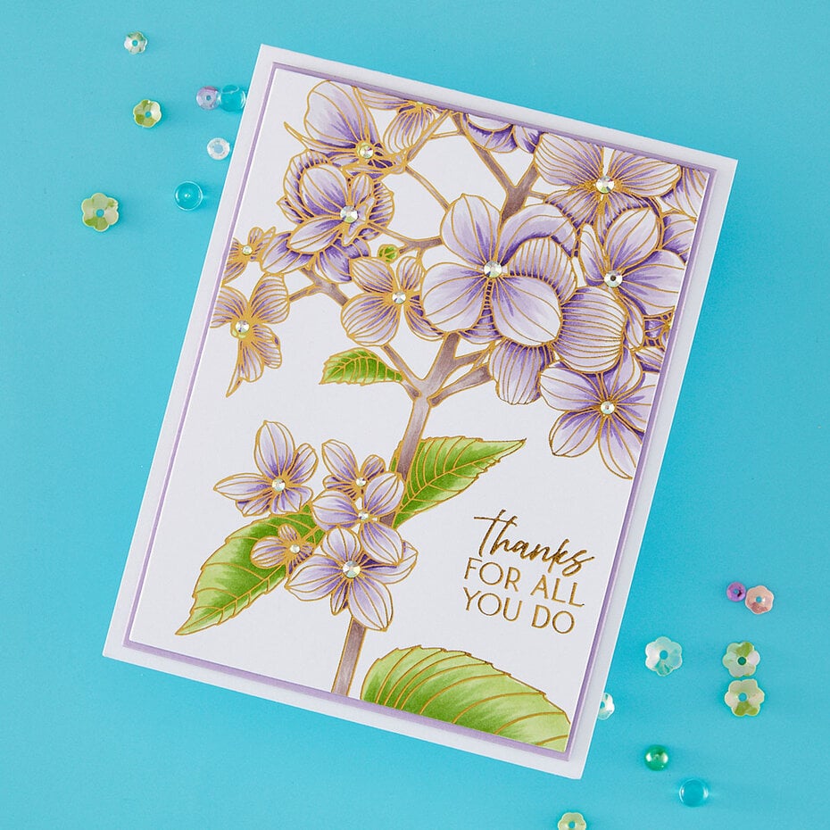 Spellbinders - Create Your Way Everyday Press + Foil Plates Thanks in Bloom