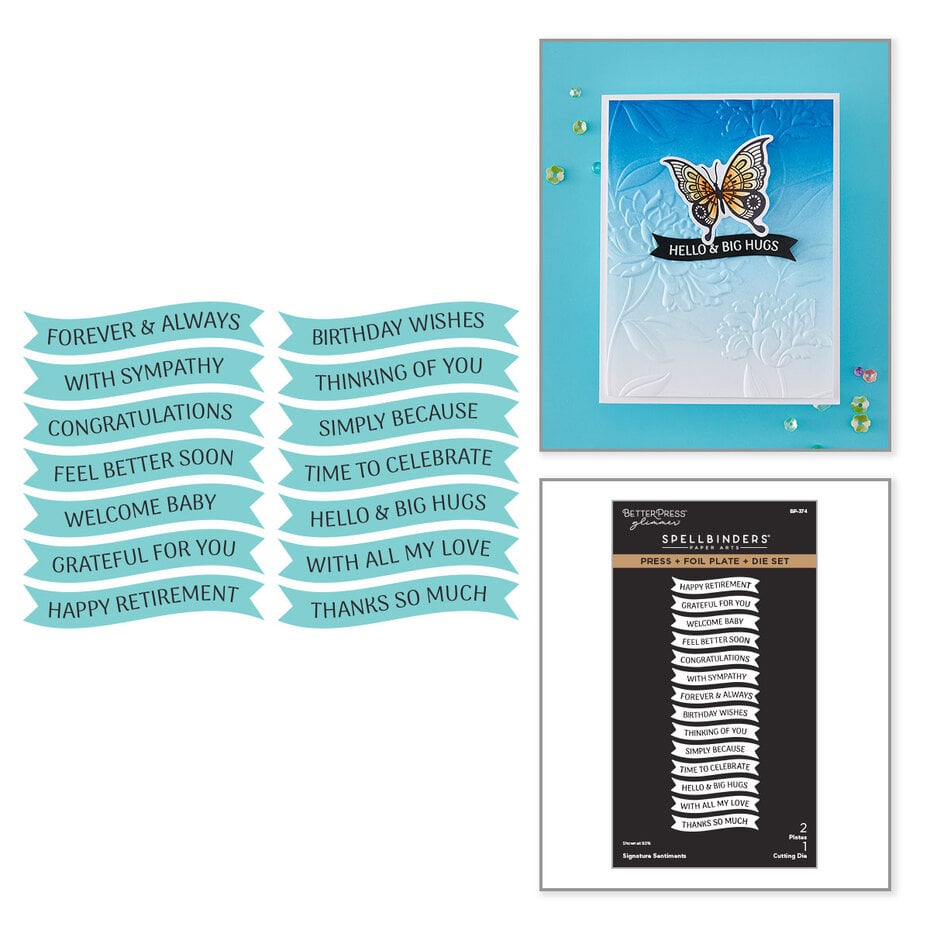Spellbinders - Create Your Way Everyday Press + Foil Plates Signature Sentiments
