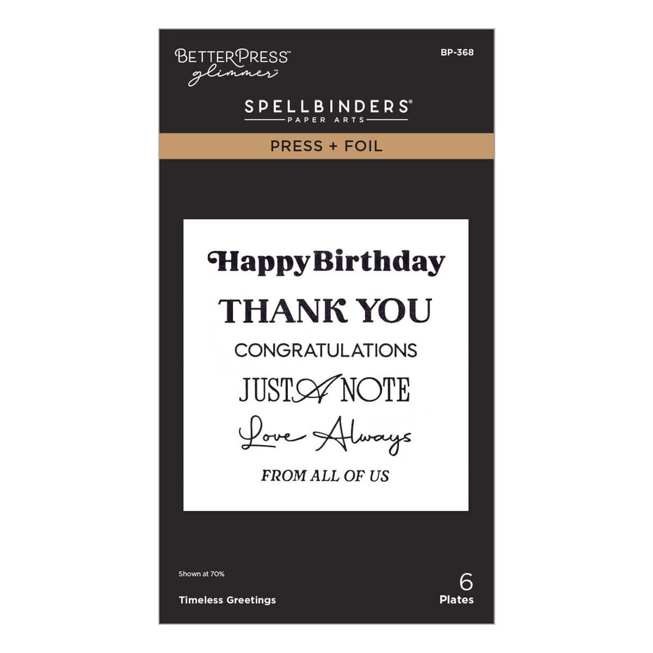 Spellbinders - Create Your Way Everyday Press + Foil Plates Timeless Greetings