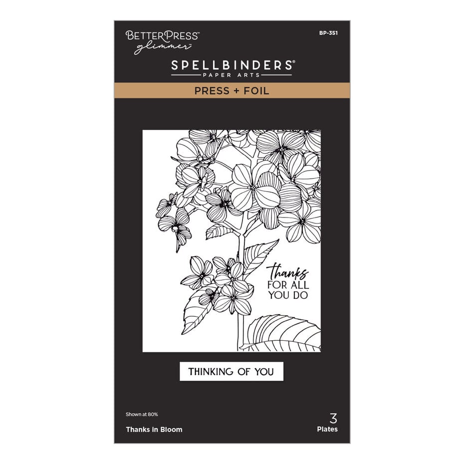 Spellbinders - Create Your Way Everyday Press + Foil Plates Thanks in Bloom
