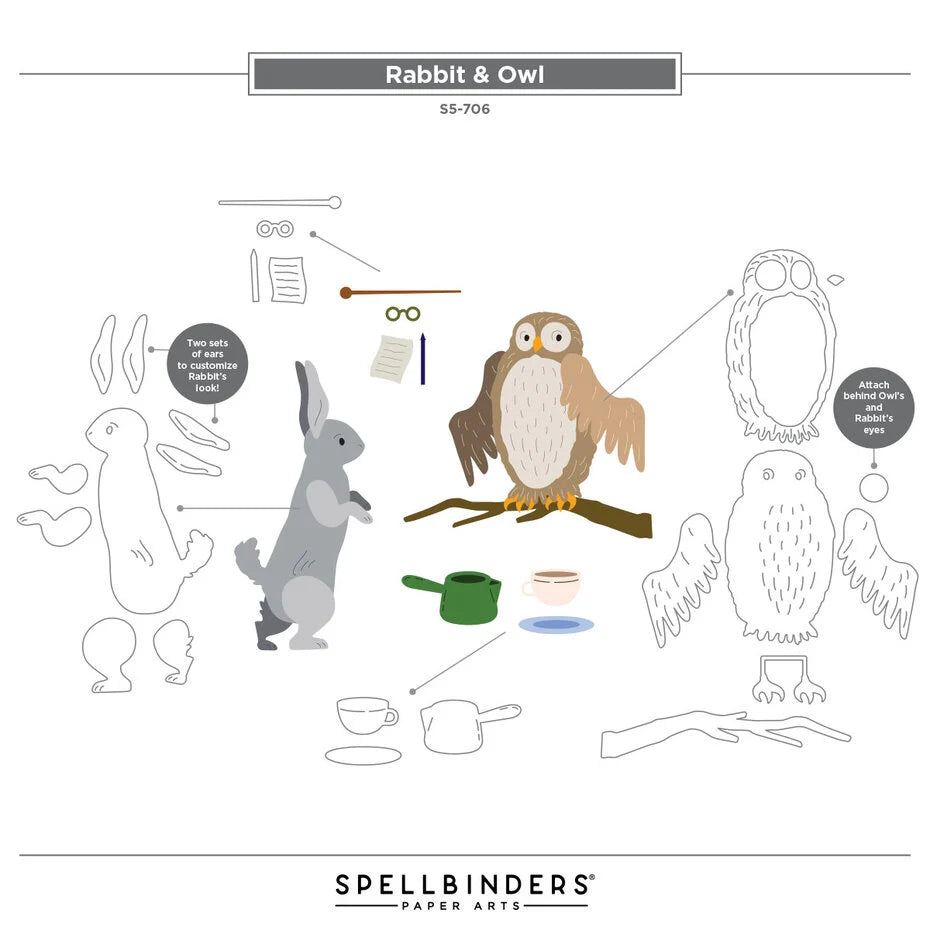 Spellbinders - Dies - Say Cheese Classic Pooh - Rabbit & Owl