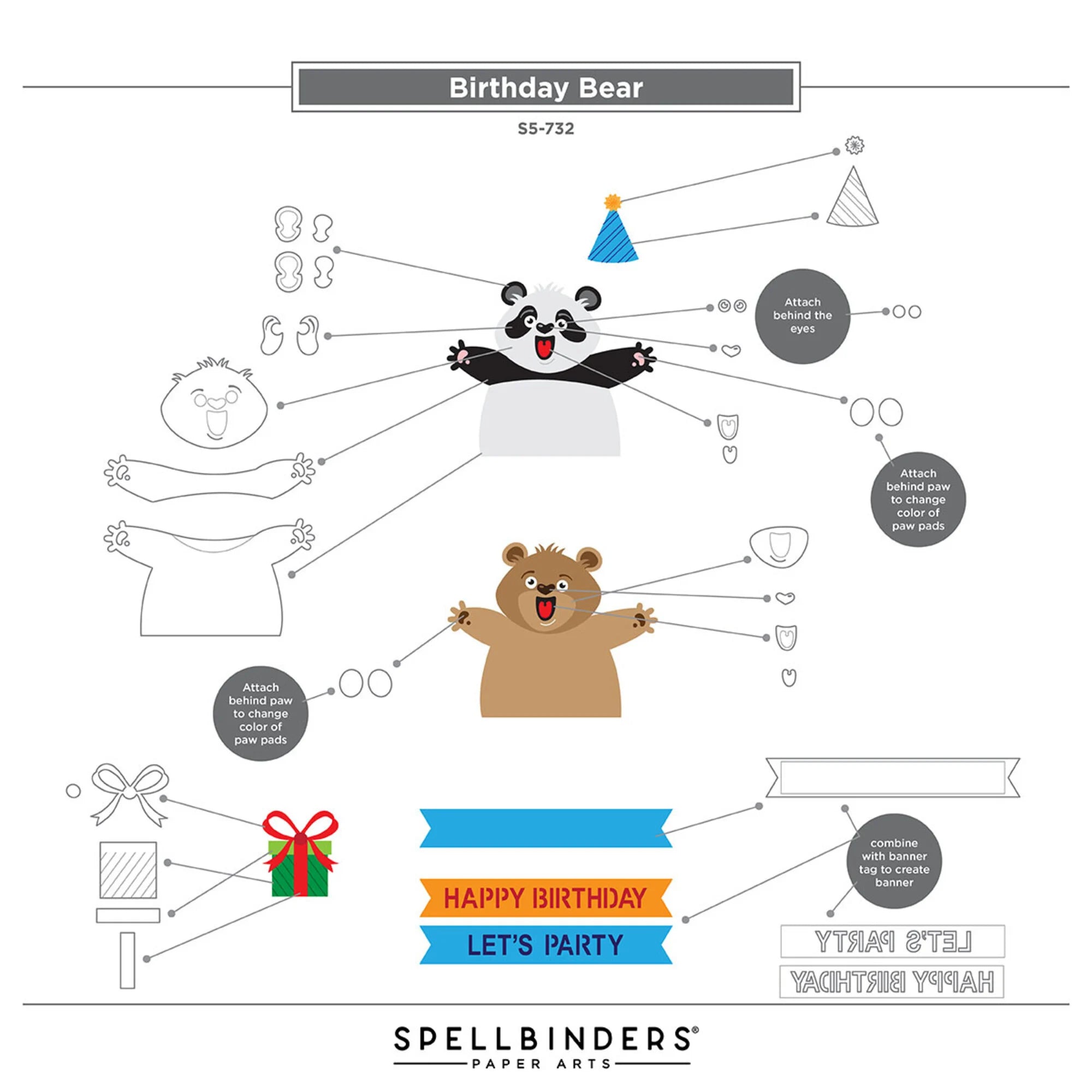 Spellbinders - Dies - Sending Hugs - Birthday Bear
