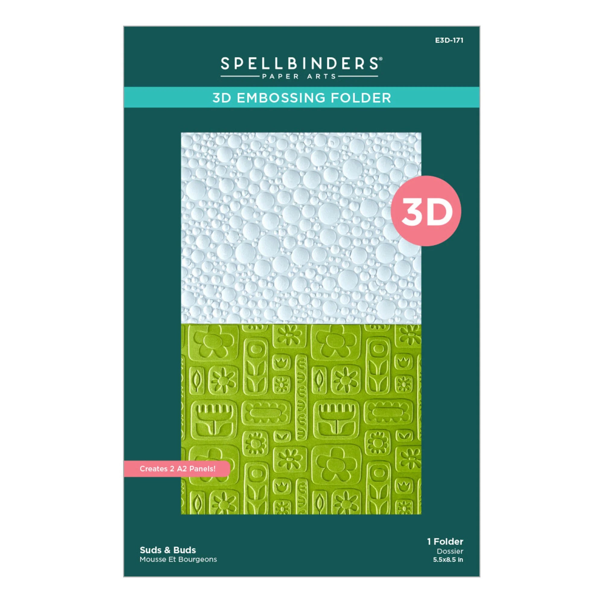 Spellbinders- Suds & Buds - 3D Embossing Folder