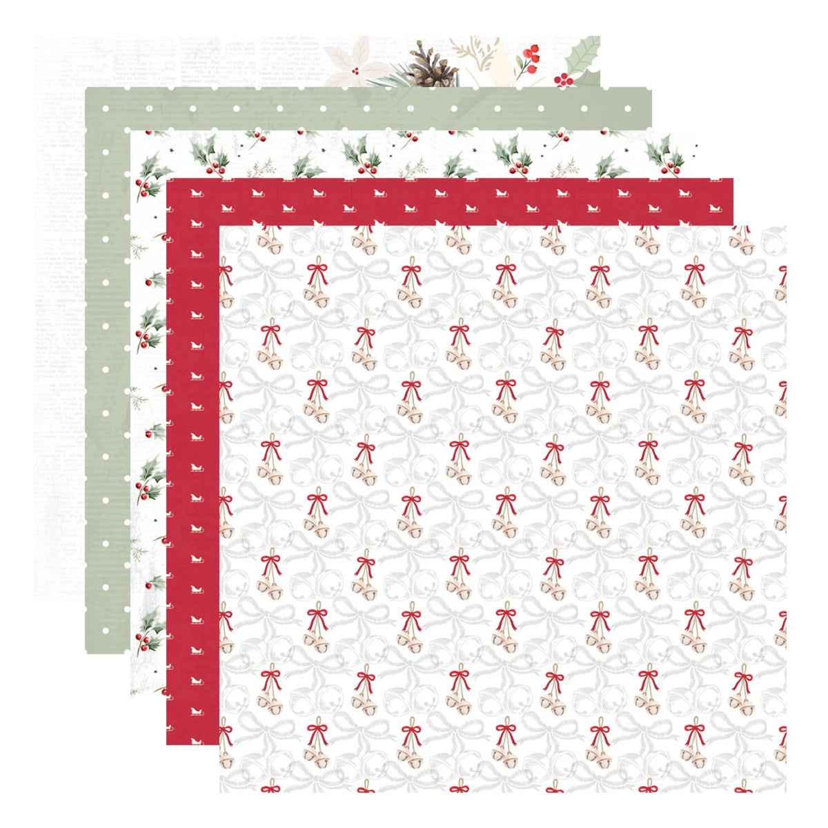 Spellbinders - Sleigh Bells Ring - 6x6 Inch Designer Paper Pad by Rosie's Studio