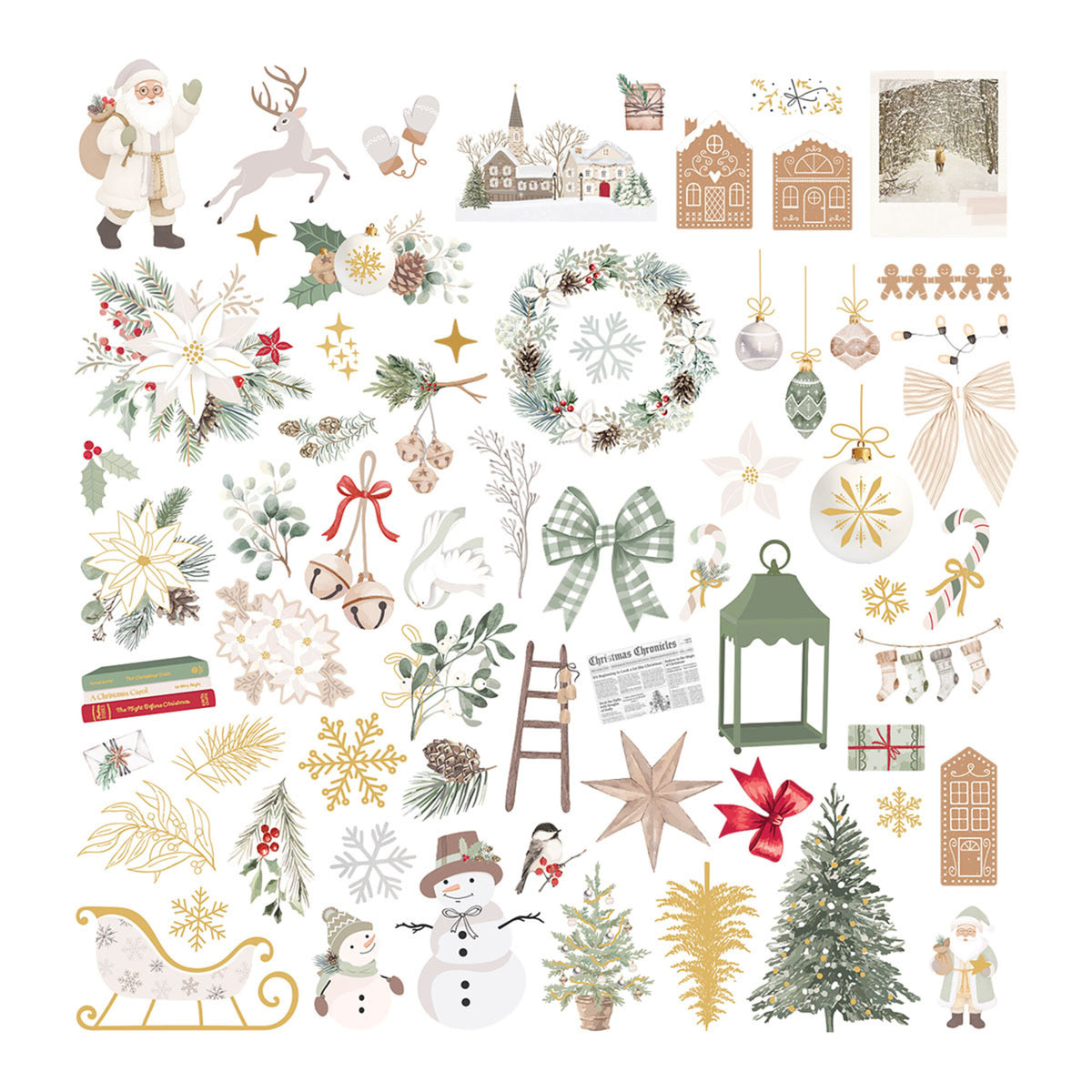 Spellbinders - Sleigh Bells Ring - Cardstock Diecut Ephemera by Rosie's Studio