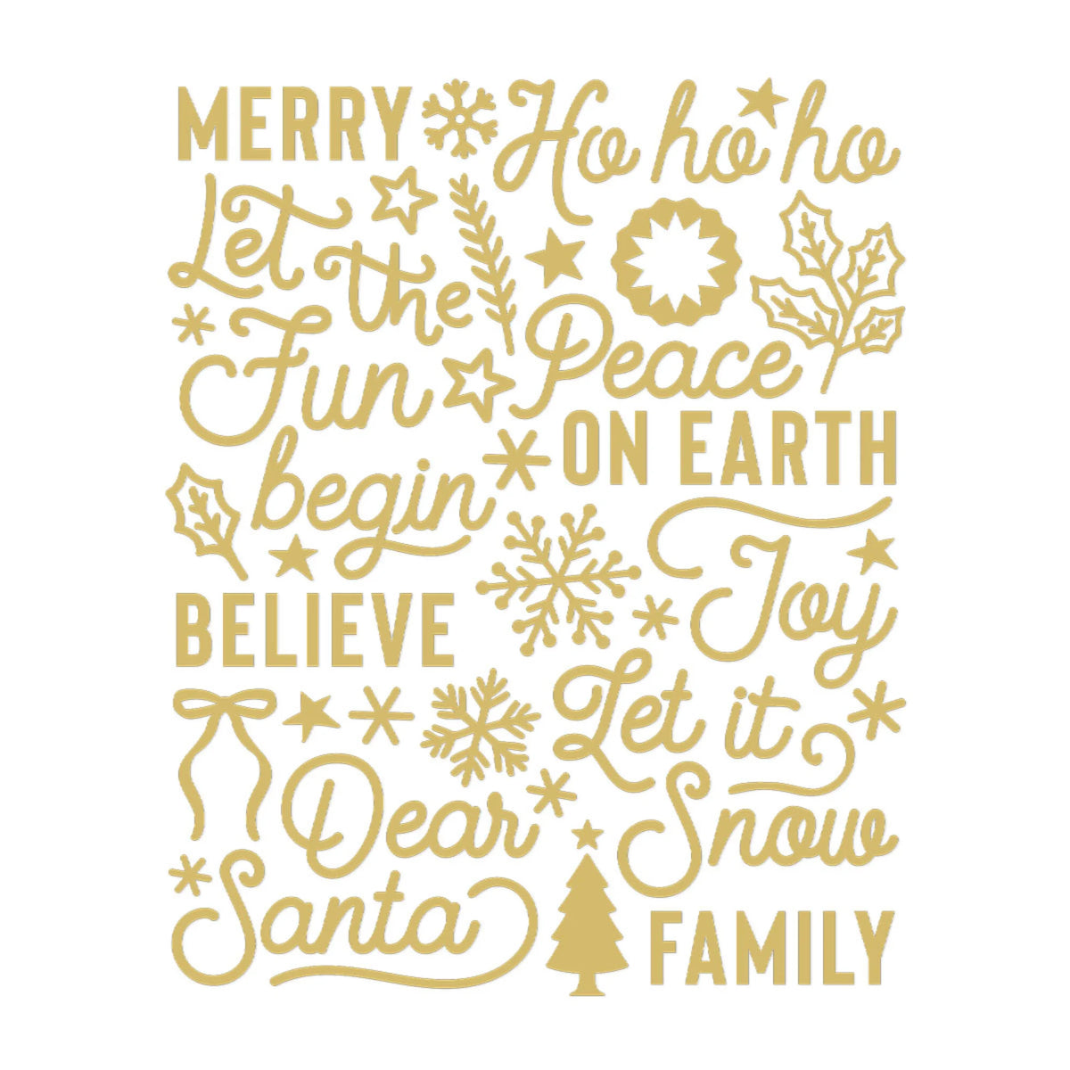 Spellbinders - Sleigh Bells Ring - Foil Puffy Stickers by Rosie's Studio
