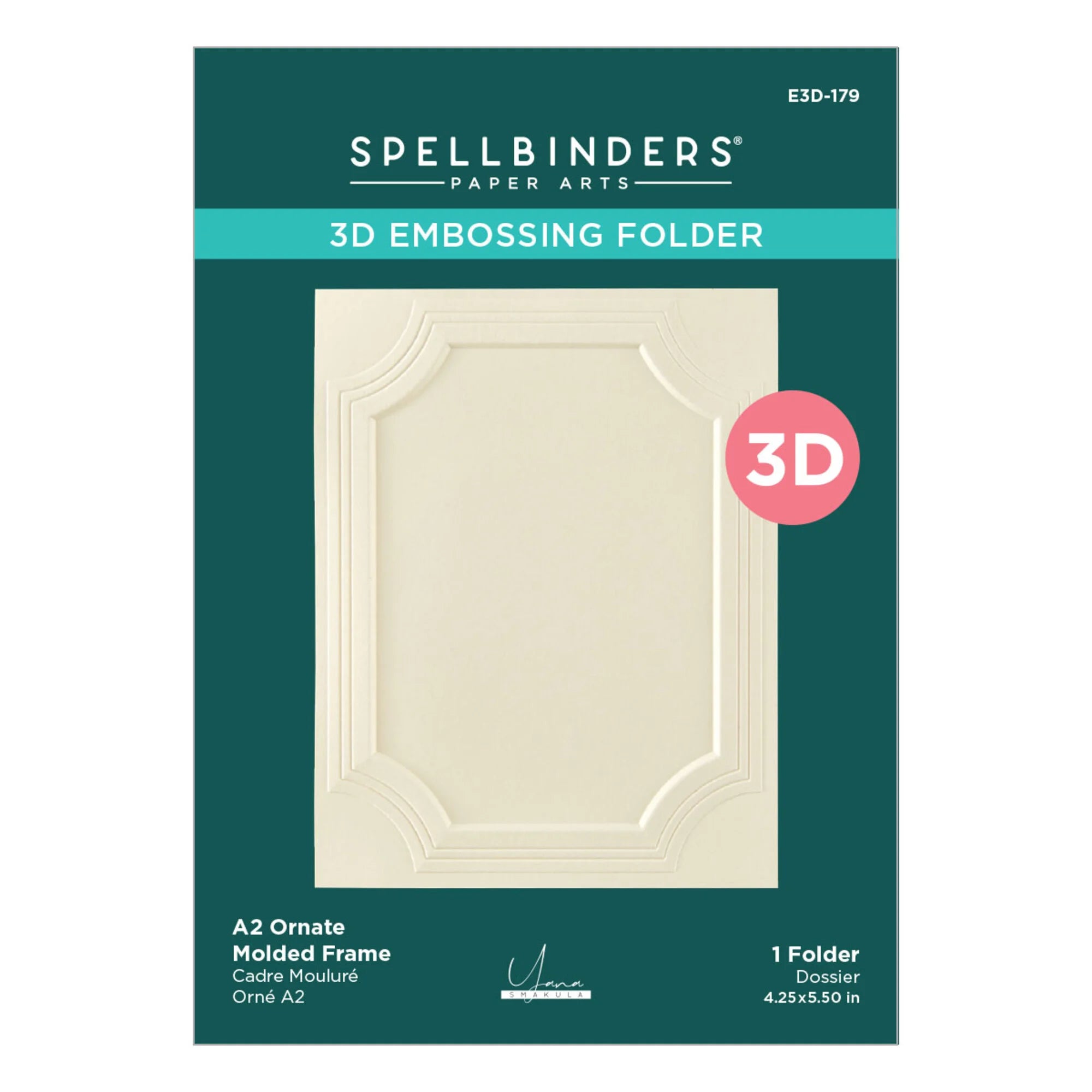 Spellbinders-Christmas Cats 3D Embossing Folder A2 Ornate Molded Frame by Yana Smakula