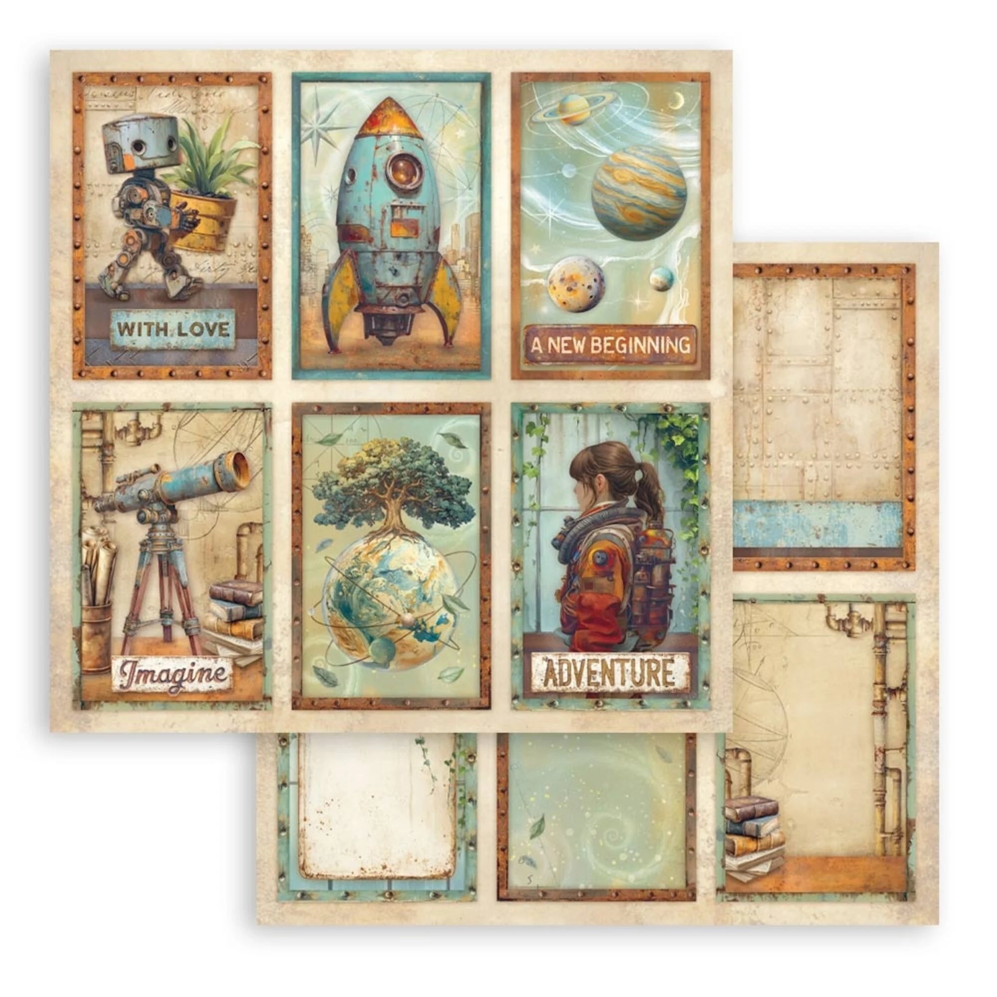 Stamperia - A New Beginning - Paper Pad - 8 x 8" (10 sheets