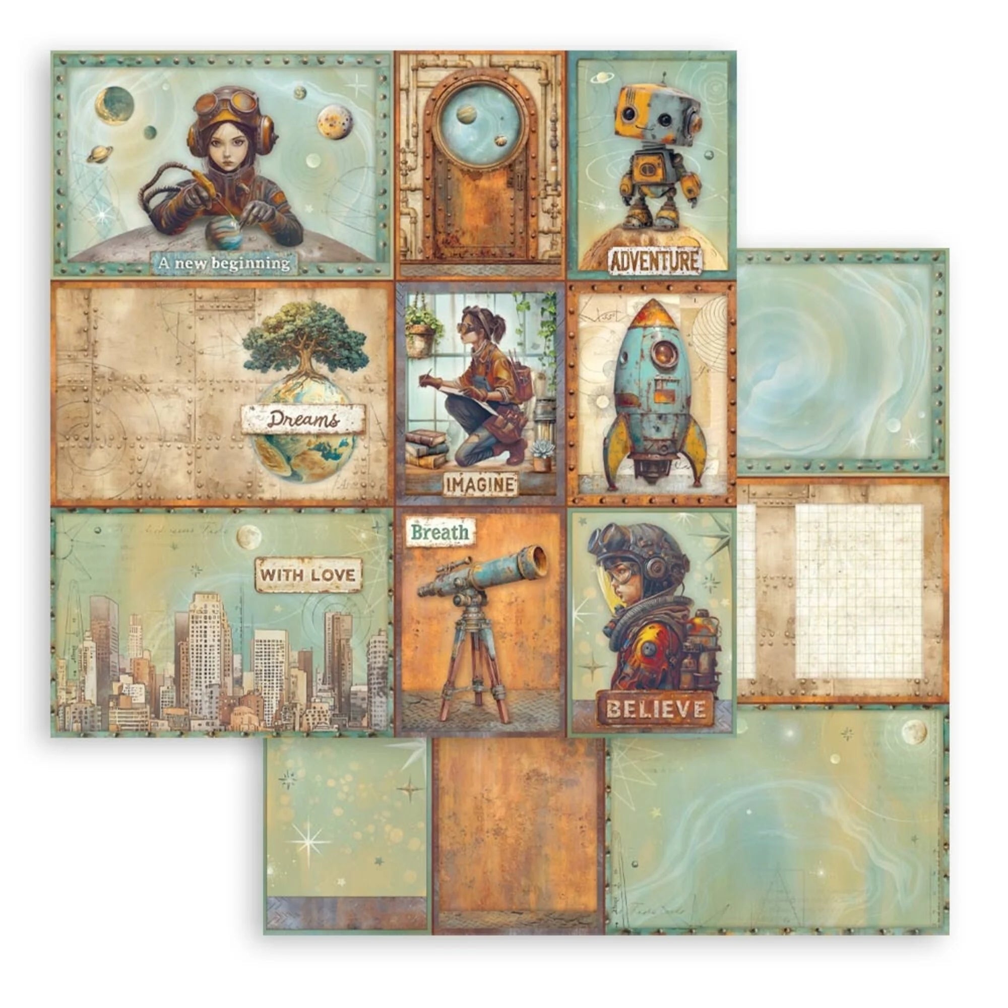 Stamperia - A New Beginning - Paper Pad - 8 x 8" (10 sheets