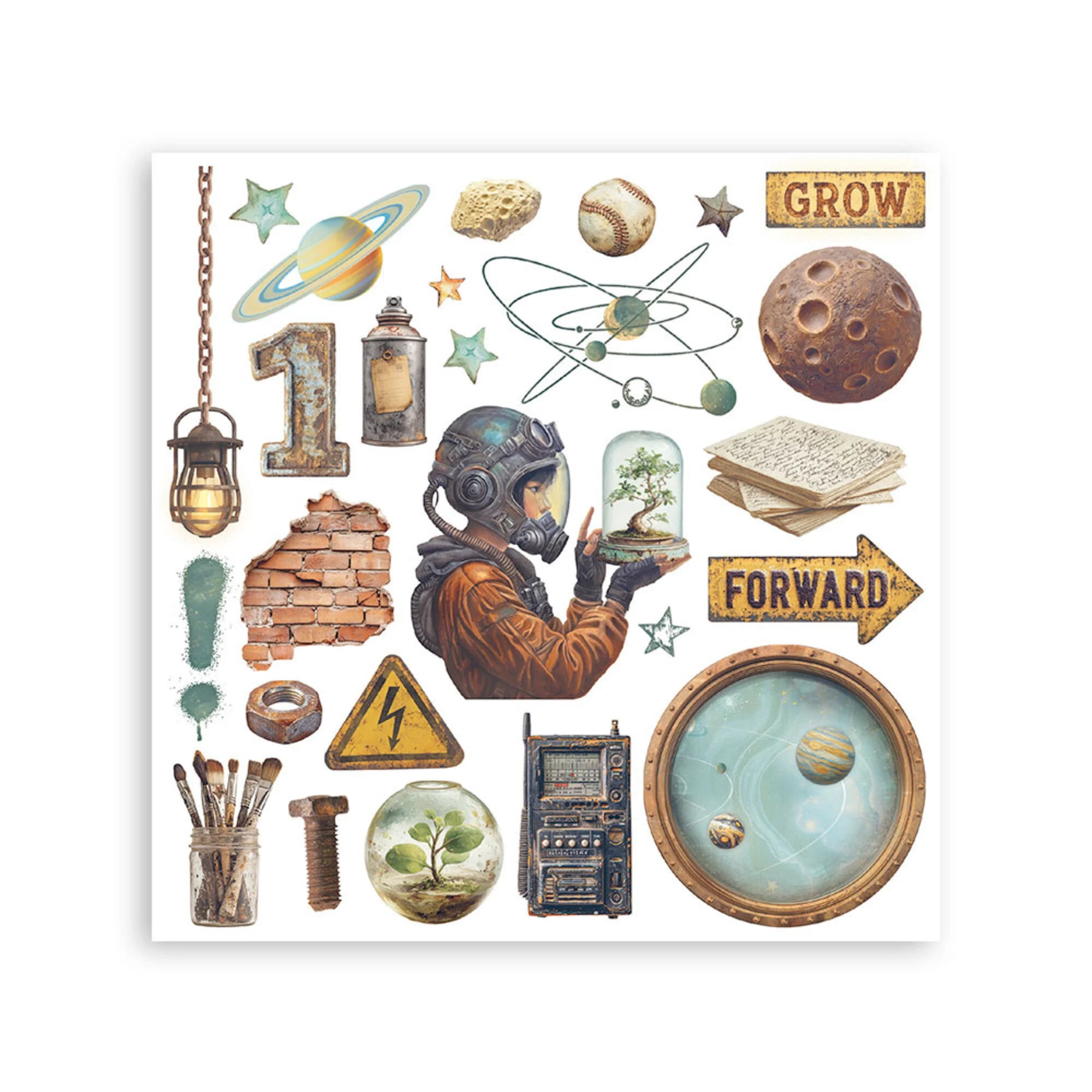 Stamperia - A New Beginning - Rub ons kit - 15,5 x 15,5 cm