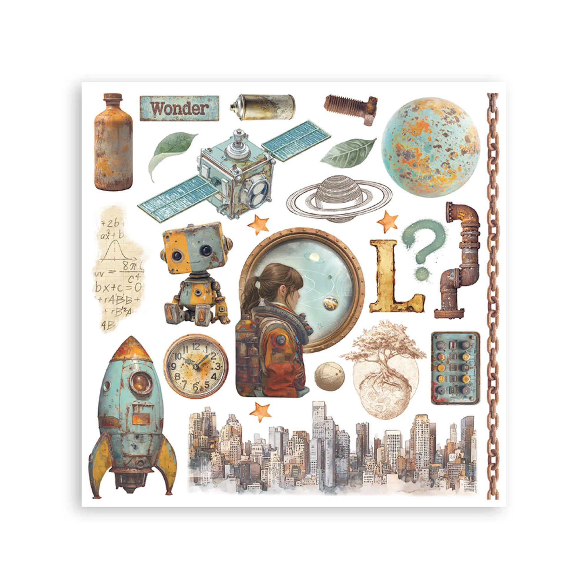 Stamperia - A New Beginning - Rub ons kit - 15,5 x 15,5 cm