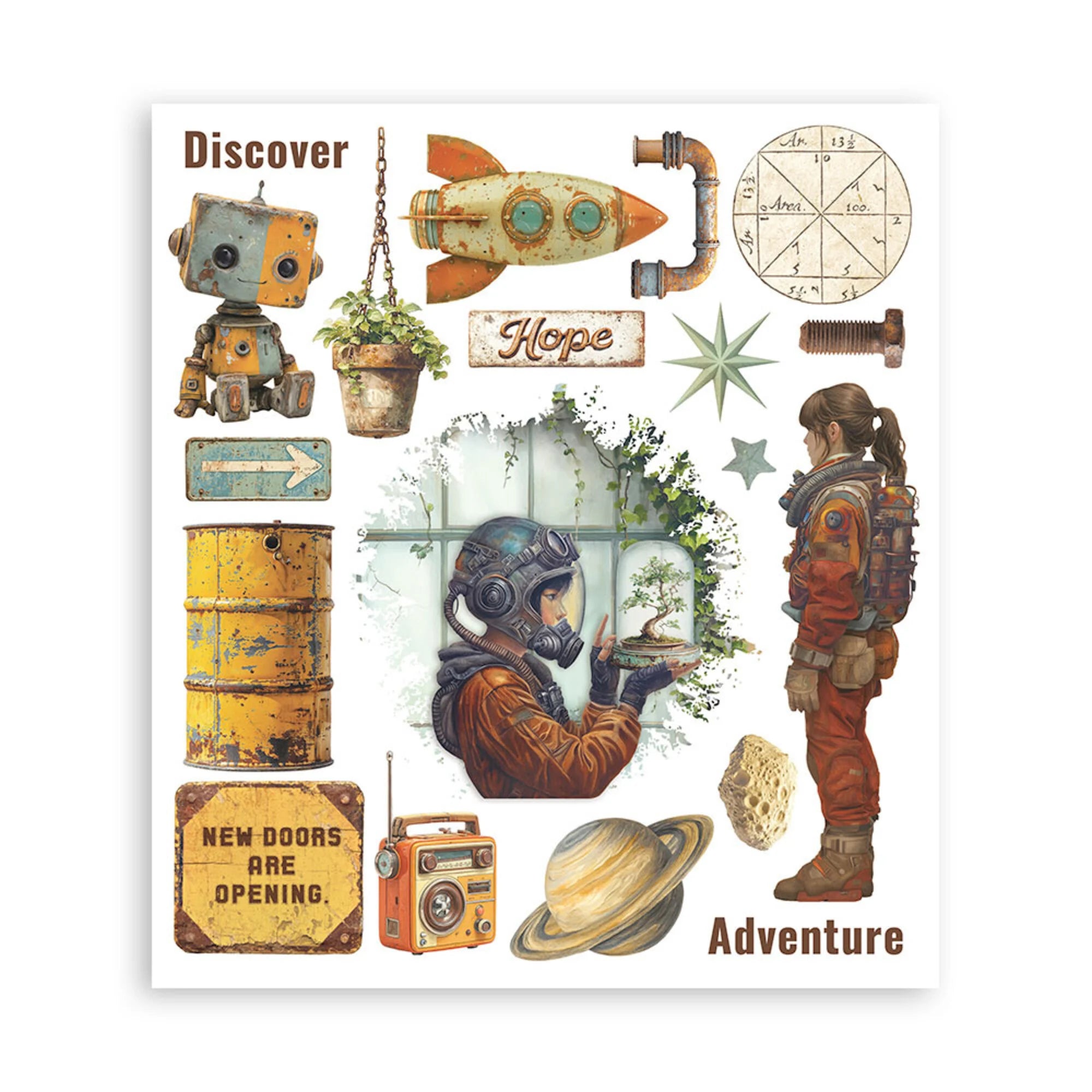 Stamperia - A New Beginning - Rub Ons Assortment - 20,5x23cm
