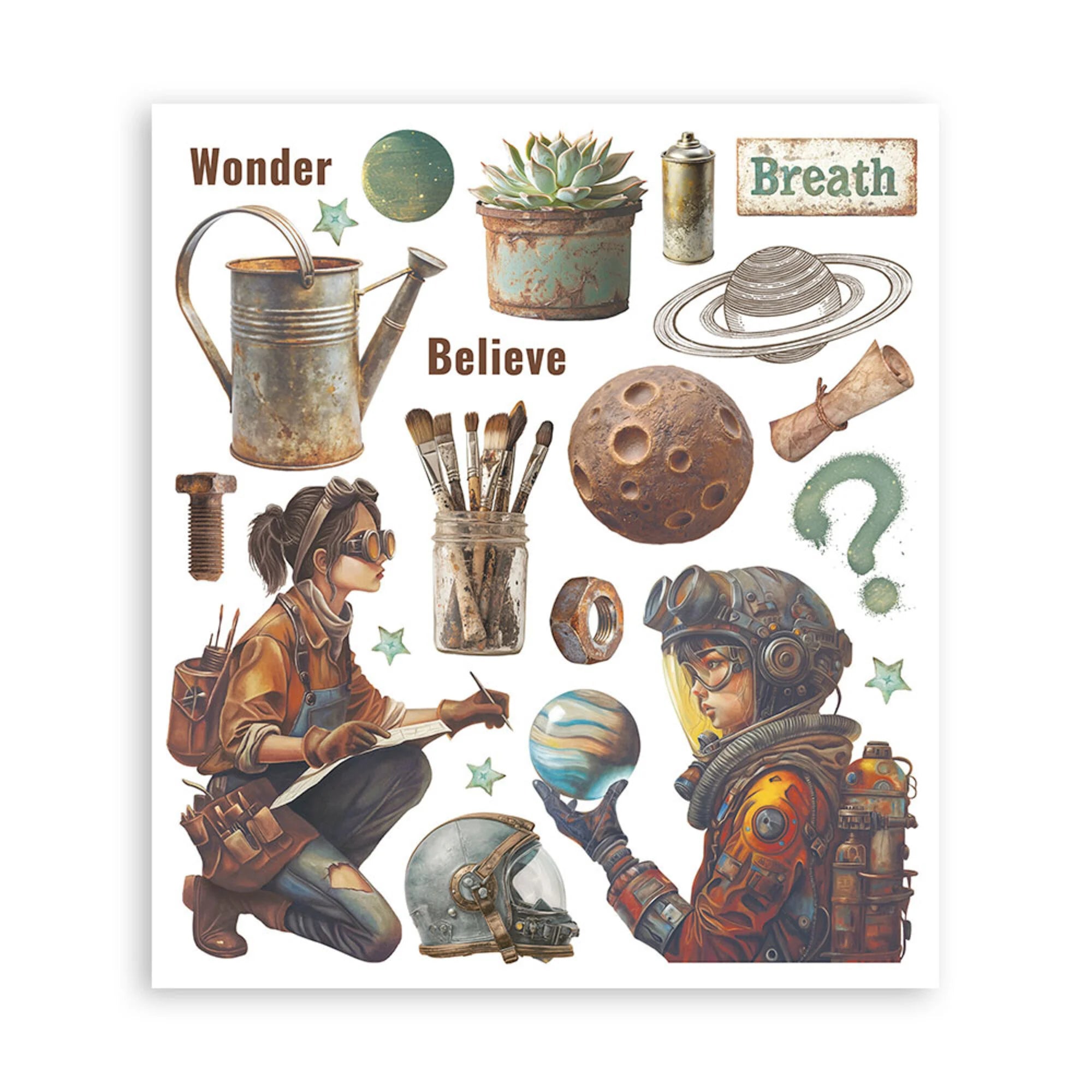 Stamperia - A New Beginning - Rub Ons Assortment - 20,5x23cm