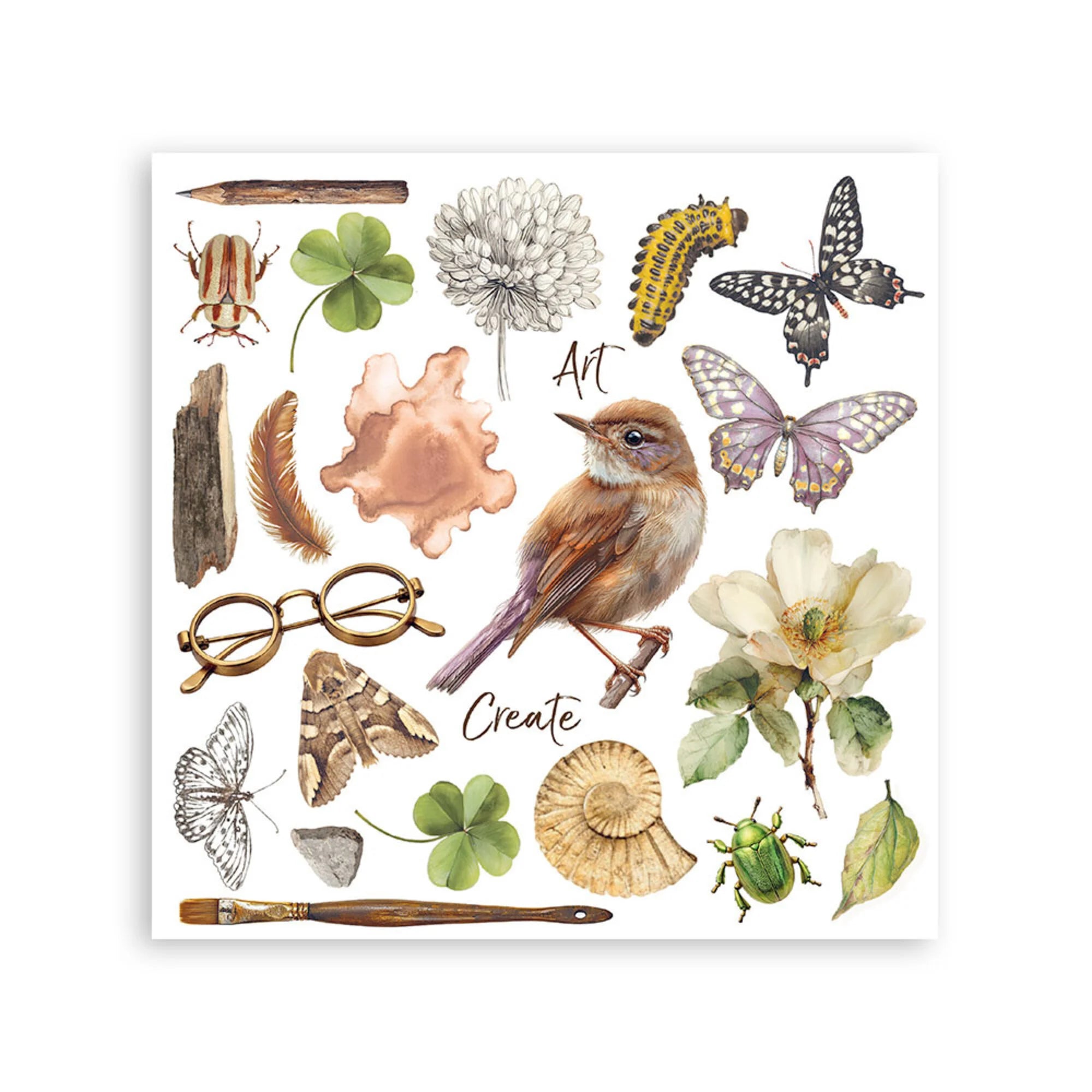 Stamperia - All Around - Rub On Assortment 6pcs. - 15,5 x 15,5 cm
