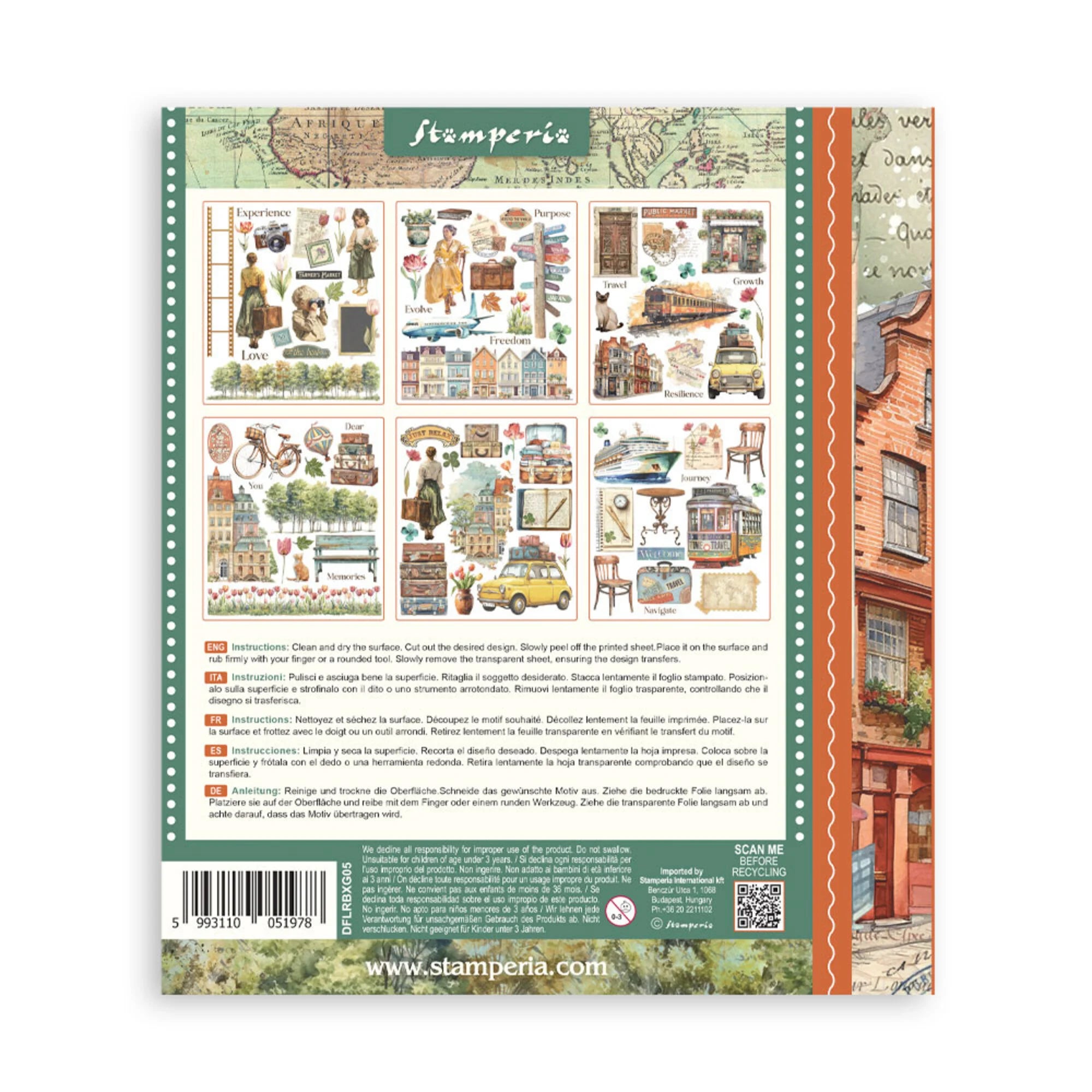 Stamperia - Art of Travelling - Rub Ons Assortment - 20,5x23cm