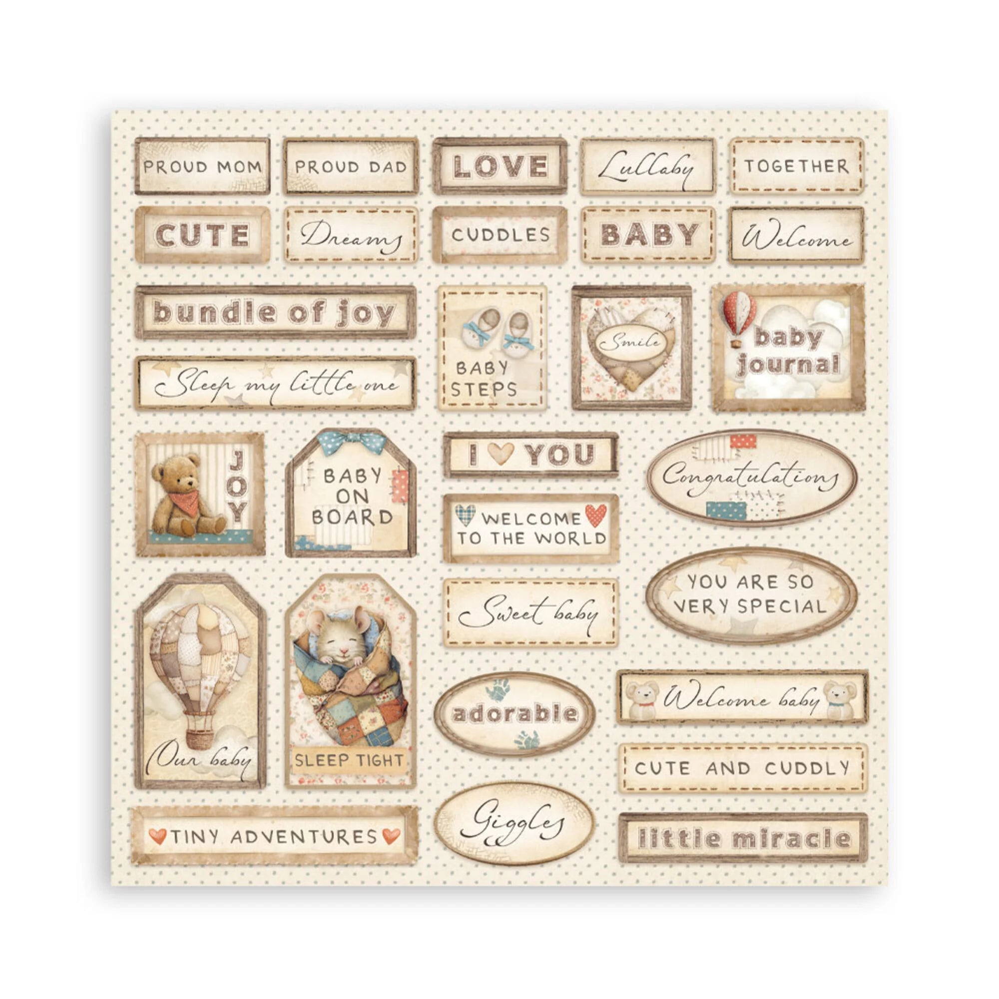 Stamperia - Baby  - Mini Paper Pad - 8 x 8" (6 sheets)