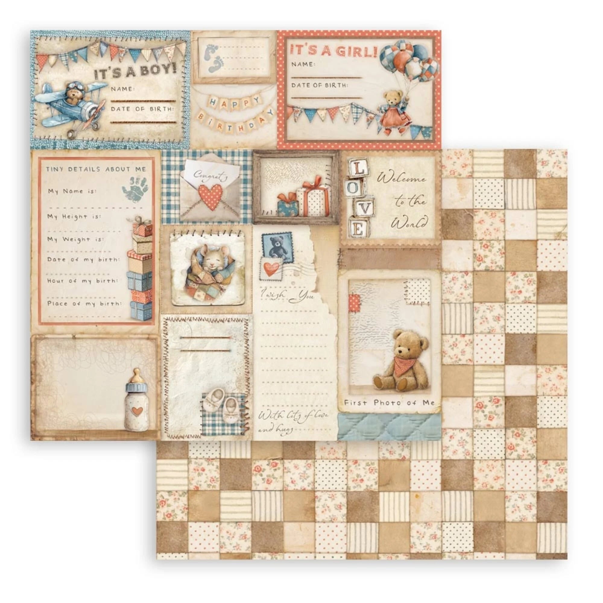 Stamperia - Baby  - Mini Paper Pad - 8 x 8" (6 sheets)
