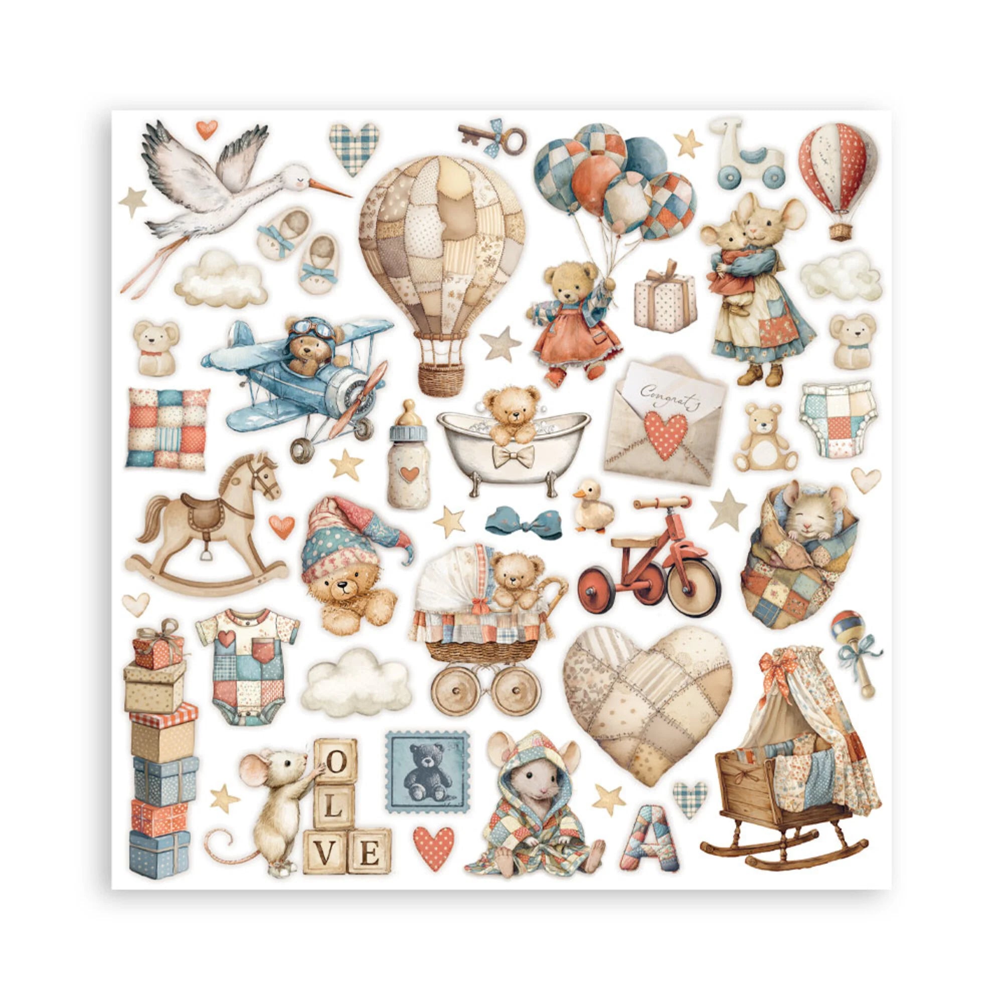 Stamperia - Baby  - Mini Paper Pad - 8 x 8" (6 sheets)