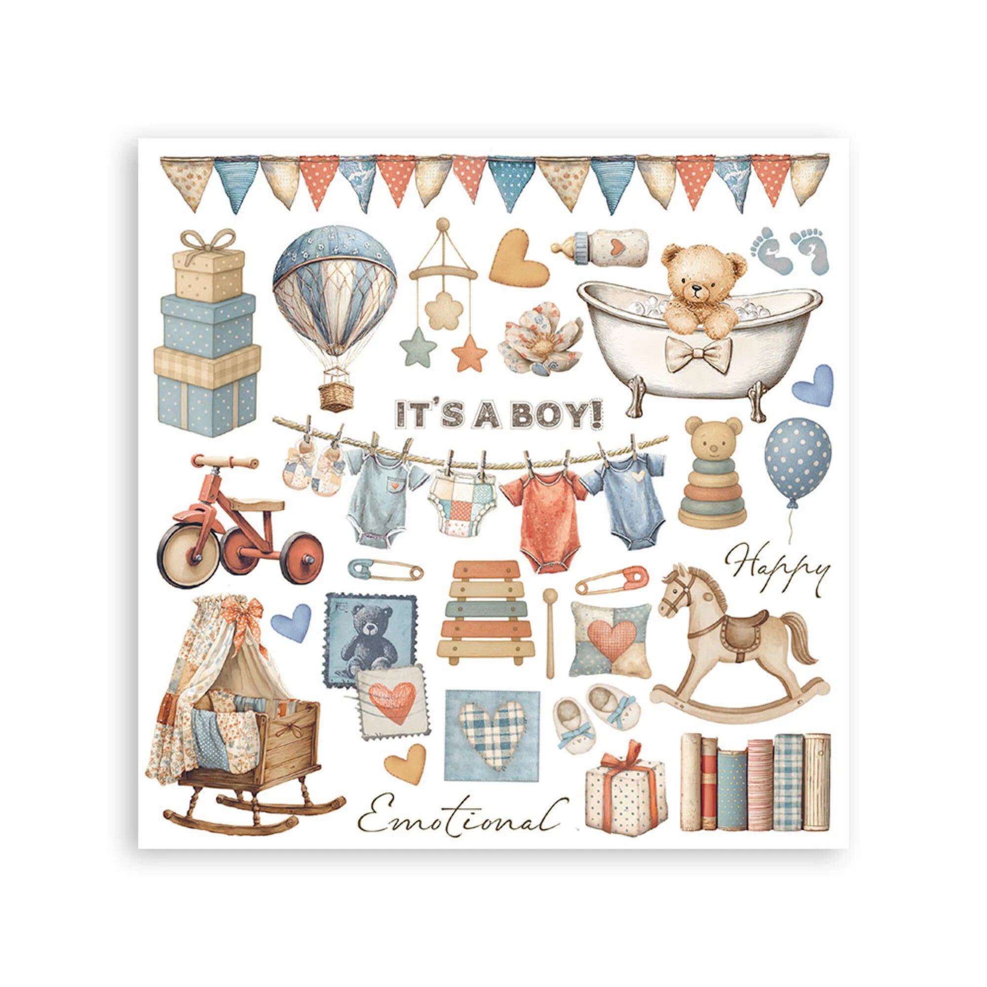 Stamperia - Baby - Rub ons kit - 15 x 15 cm